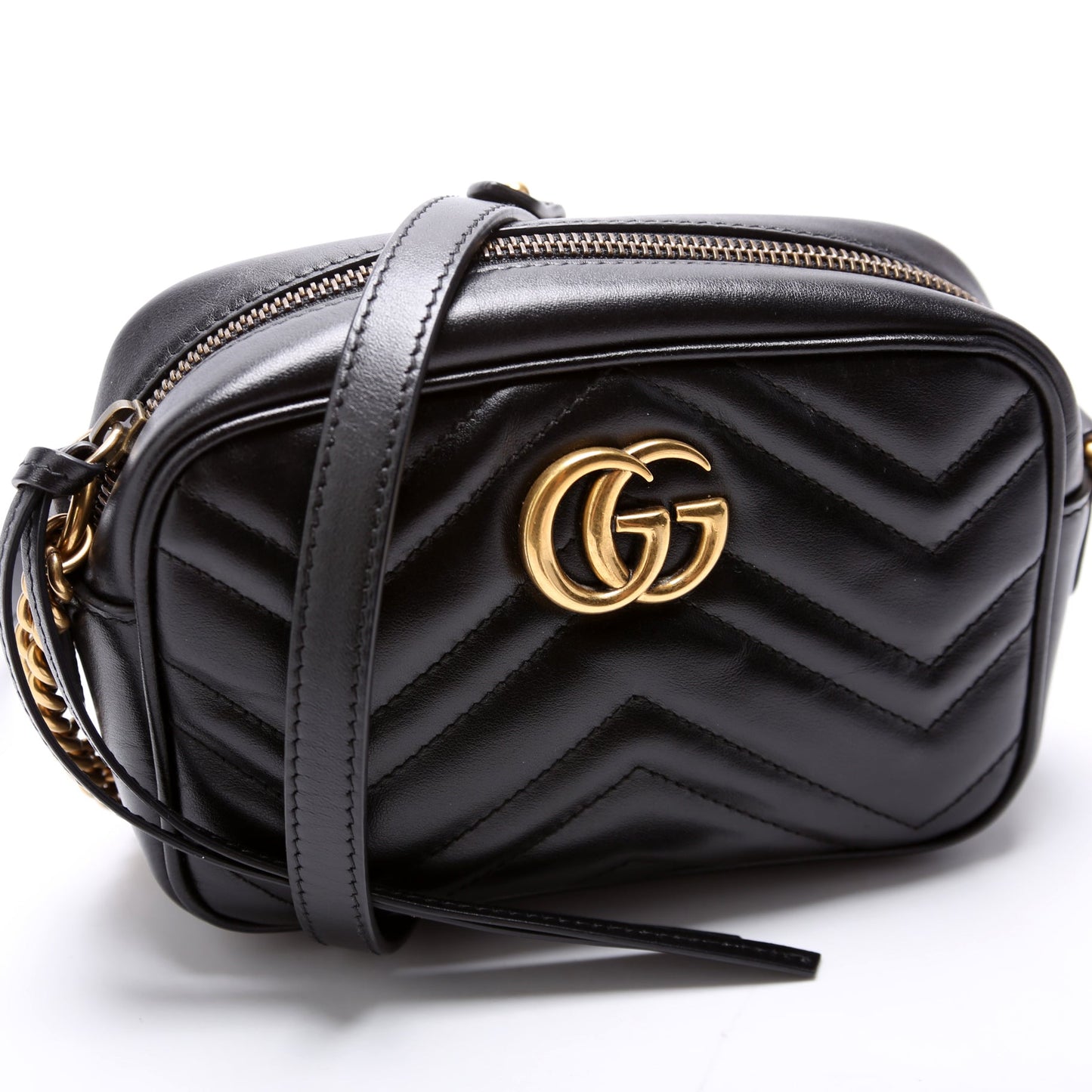 Gucci 448065 Marmont Mini Camera Black Bag