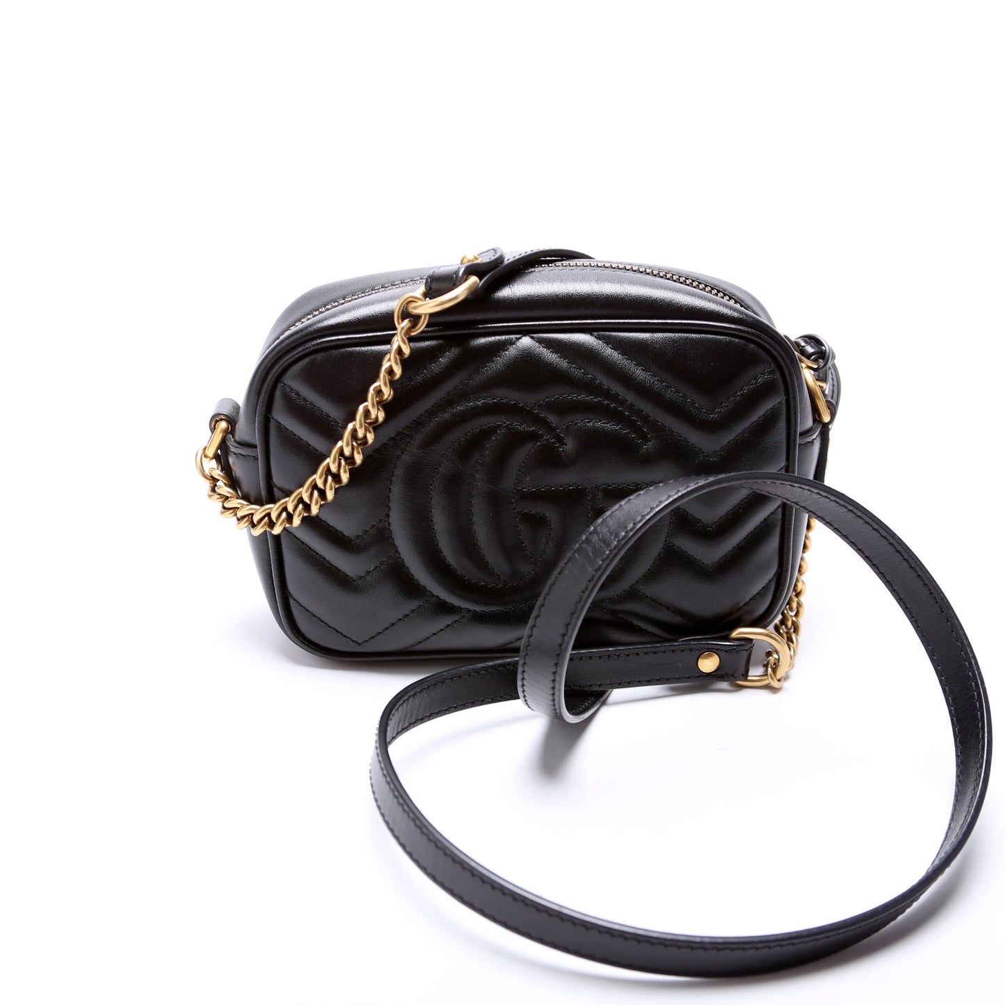 Gucci 448065 Marmont Mini Camera Black Bag