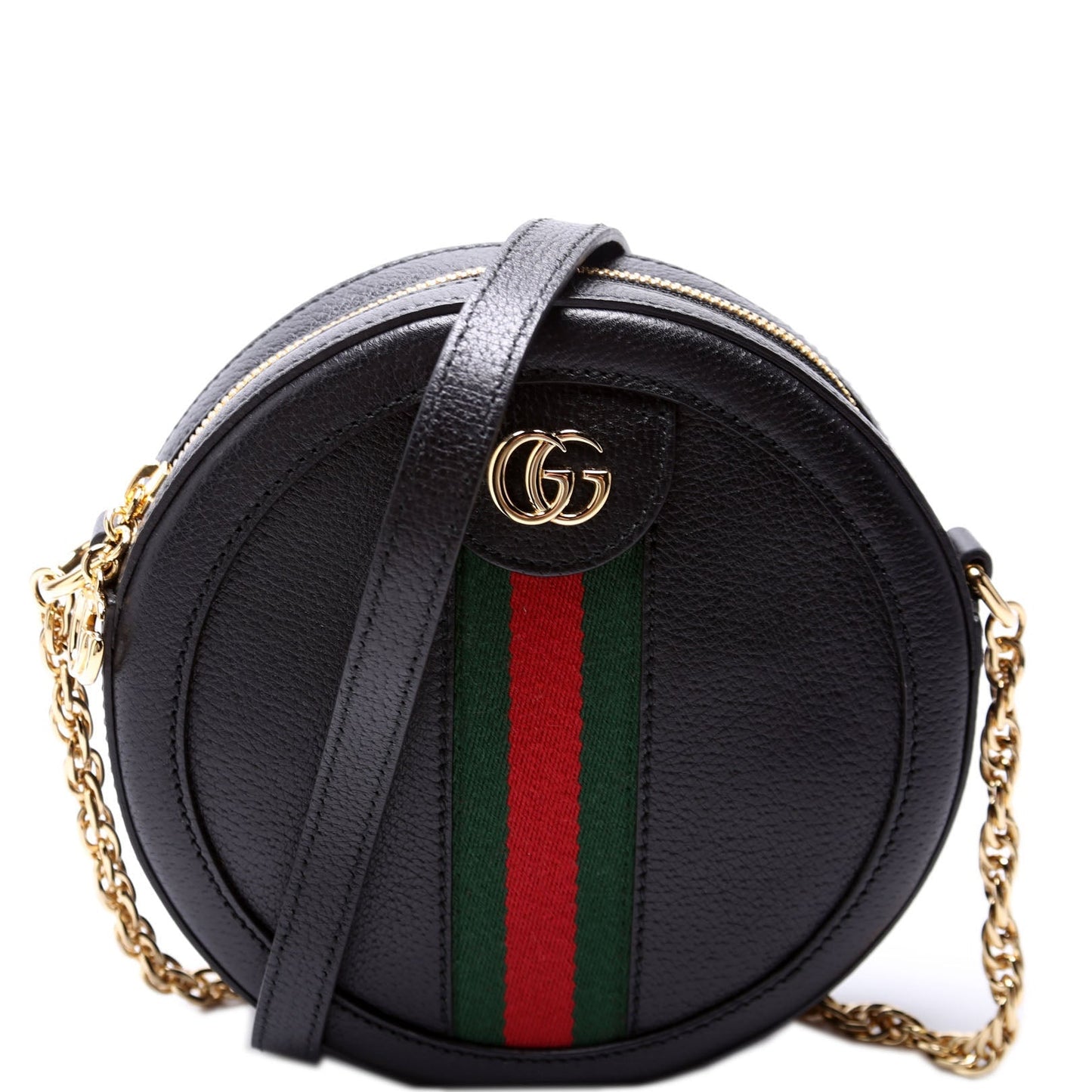 Gucci  Ophidia Leather Round Small Crossbody Black