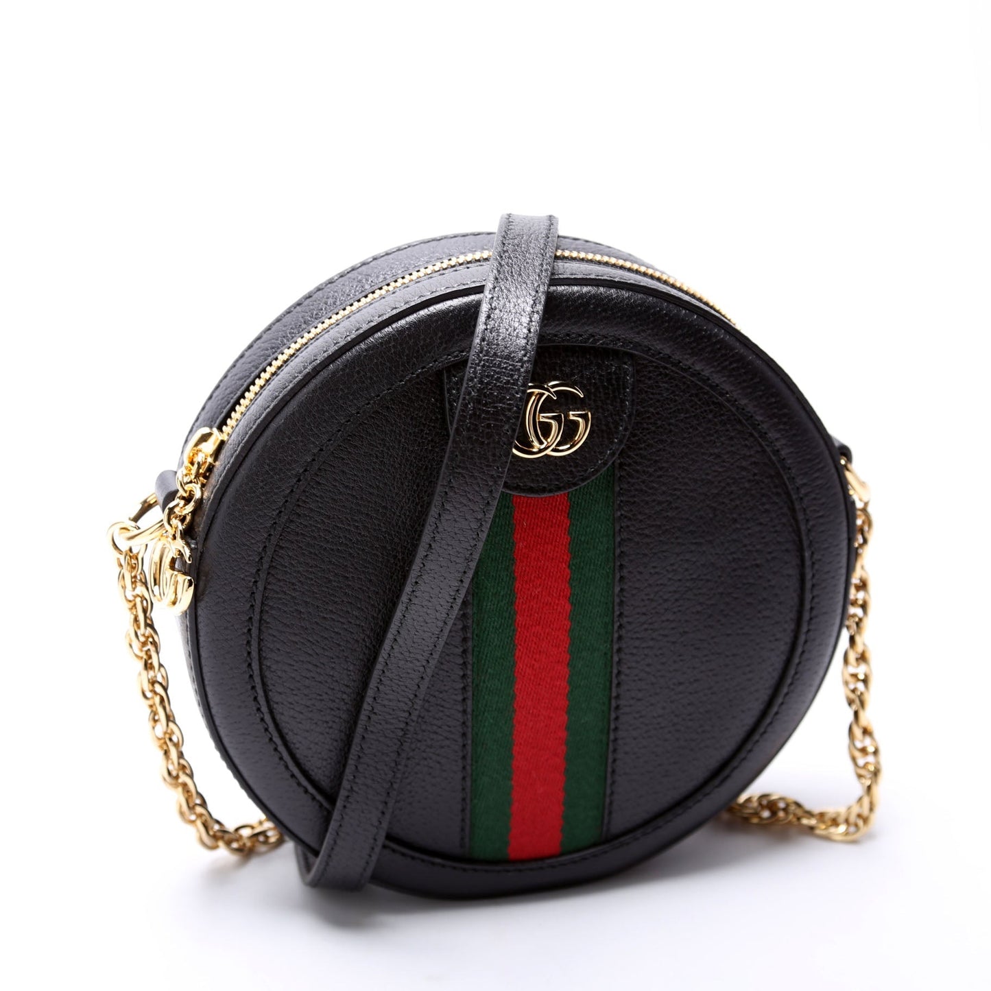 Gucci  Ophidia Leather Round Small Crossbody Black