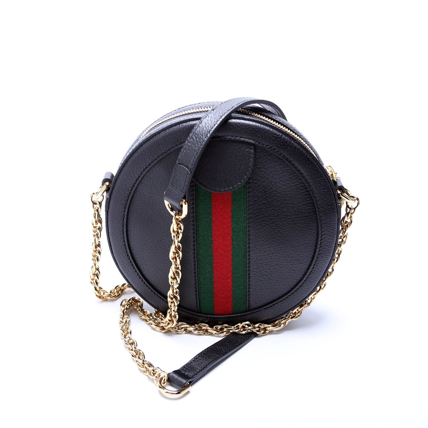 Gucci  Ophidia Leather Round Small Crossbody Black