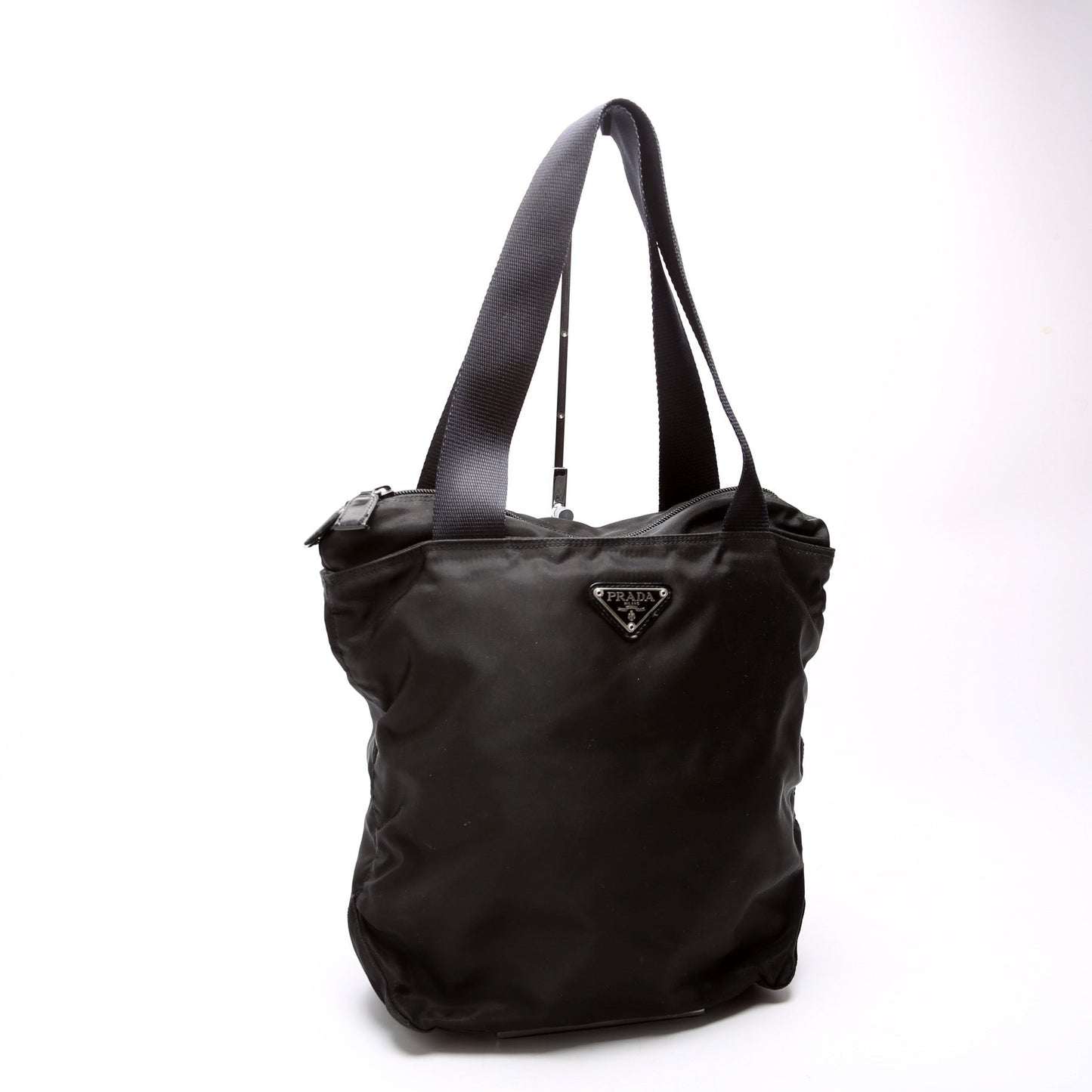 Prada Nylon Zip Tote   Black Bag