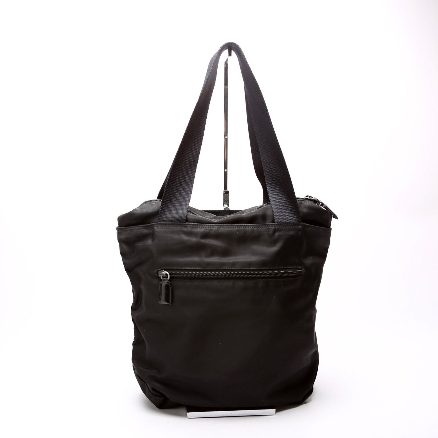Prada Nylon Zip Tote   Black Bag