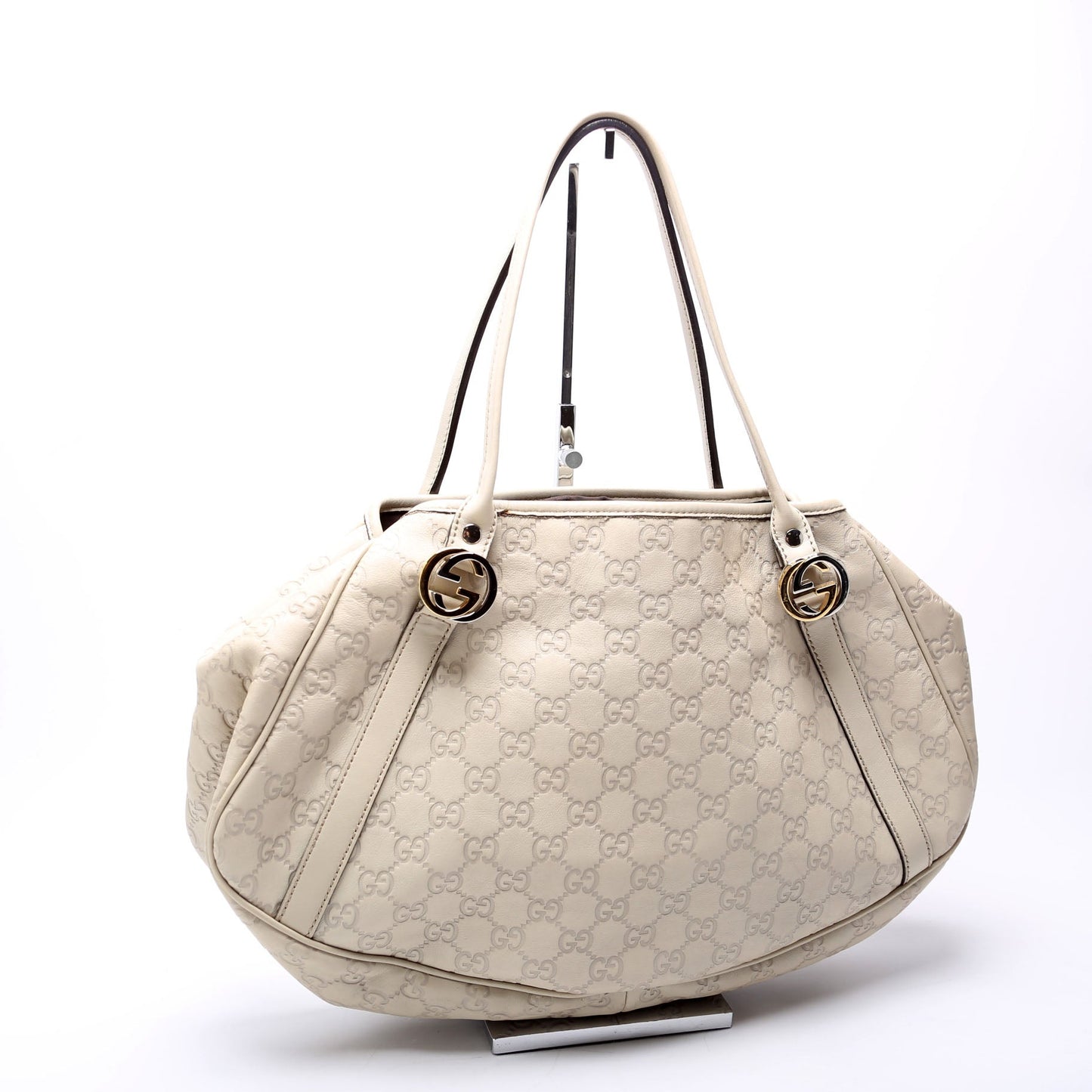 Gucci  Guccissima GG Twins Medium Tote White