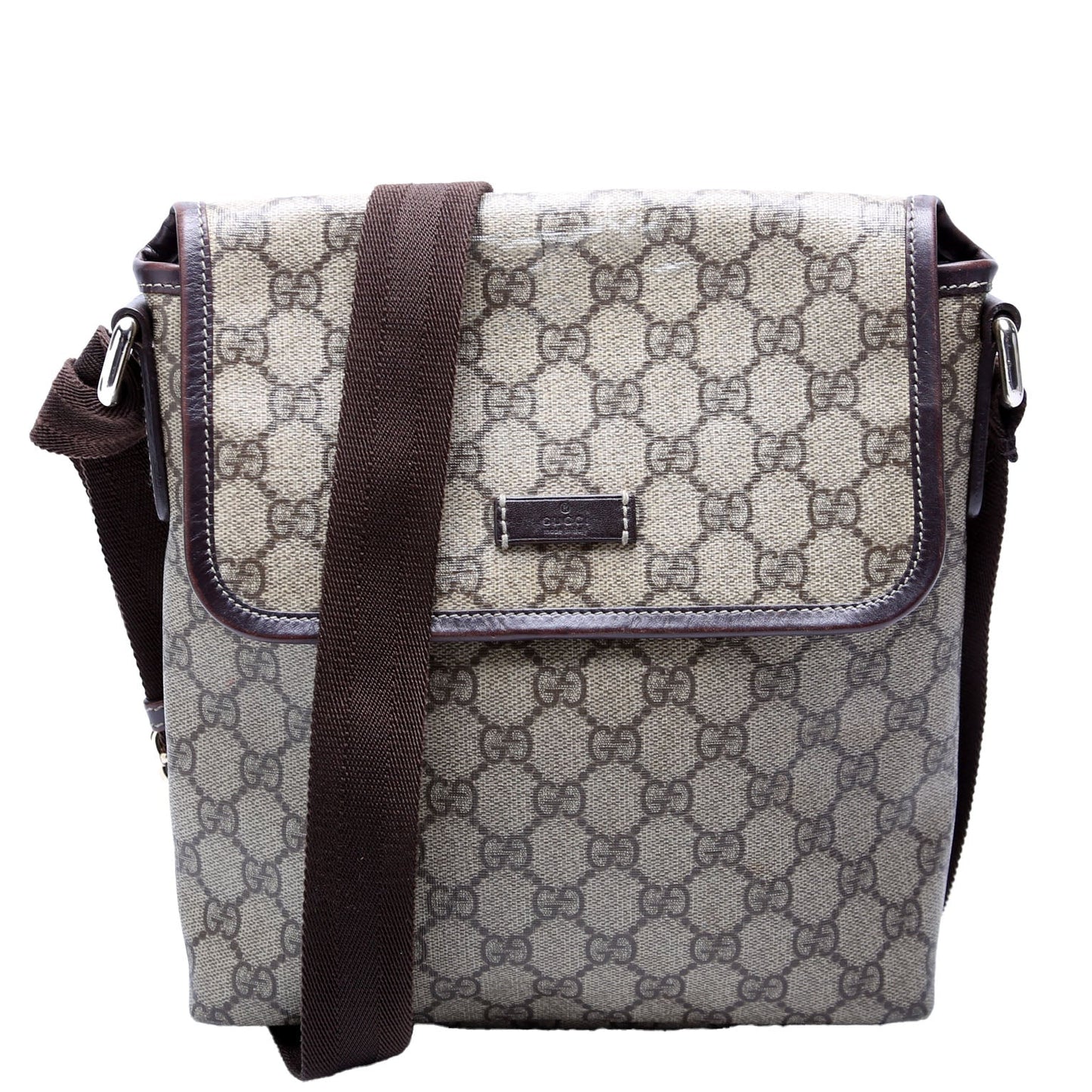 Gucci  GG Supreme Flap Messenger Brown