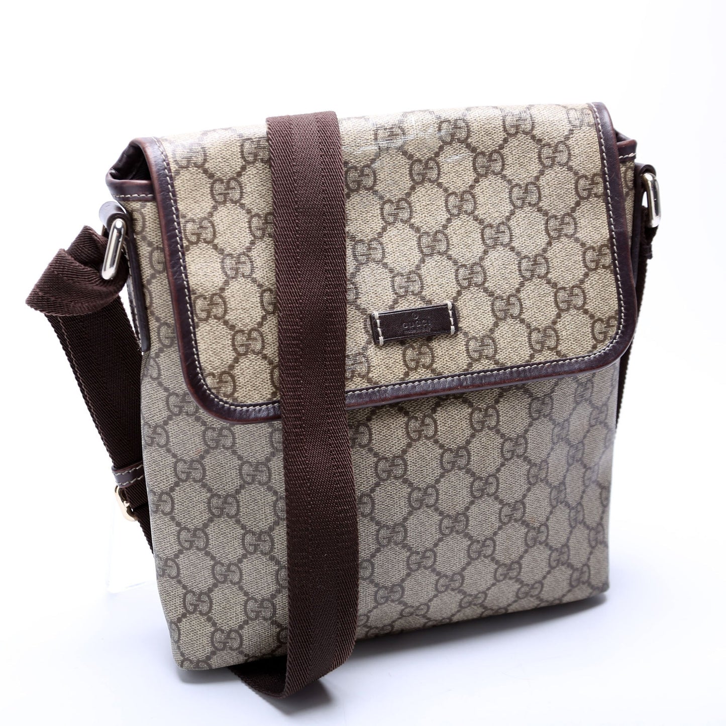 Gucci  GG Supreme Flap Messenger Brown