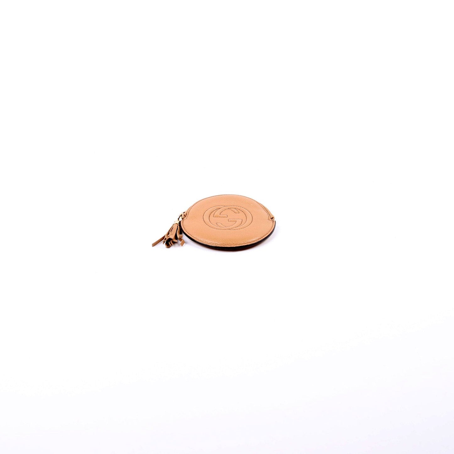 Gucci  Soho Round Coin Purse Tan
