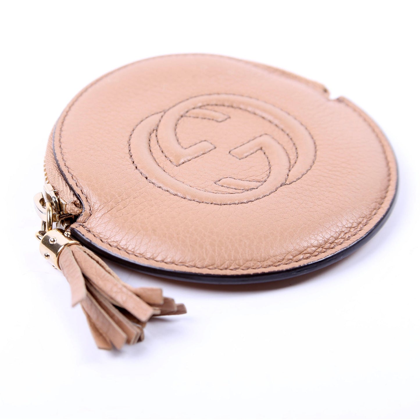 Gucci  Soho Round Coin Purse Tan