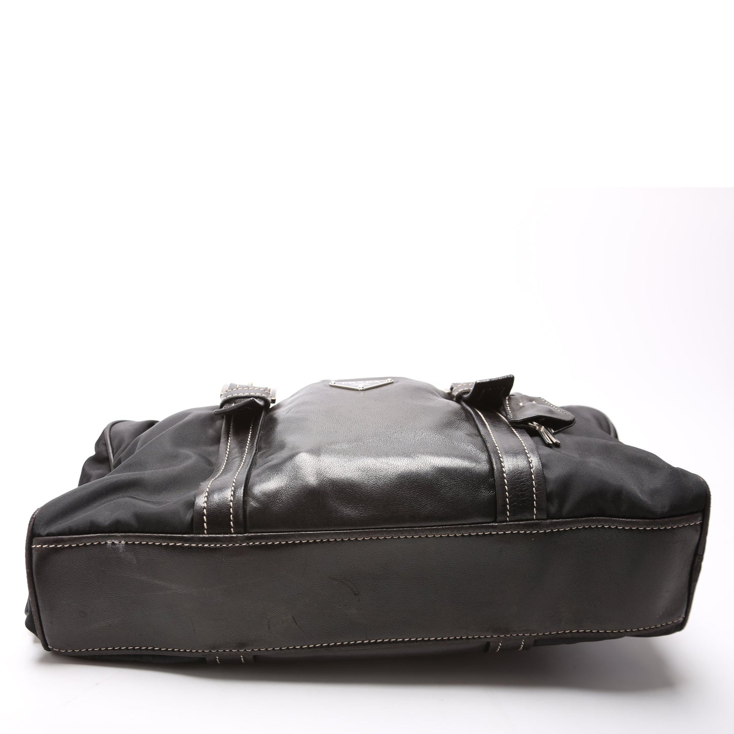 Prada Tessuto Nylon/Leather Shoulder   Black Bag
