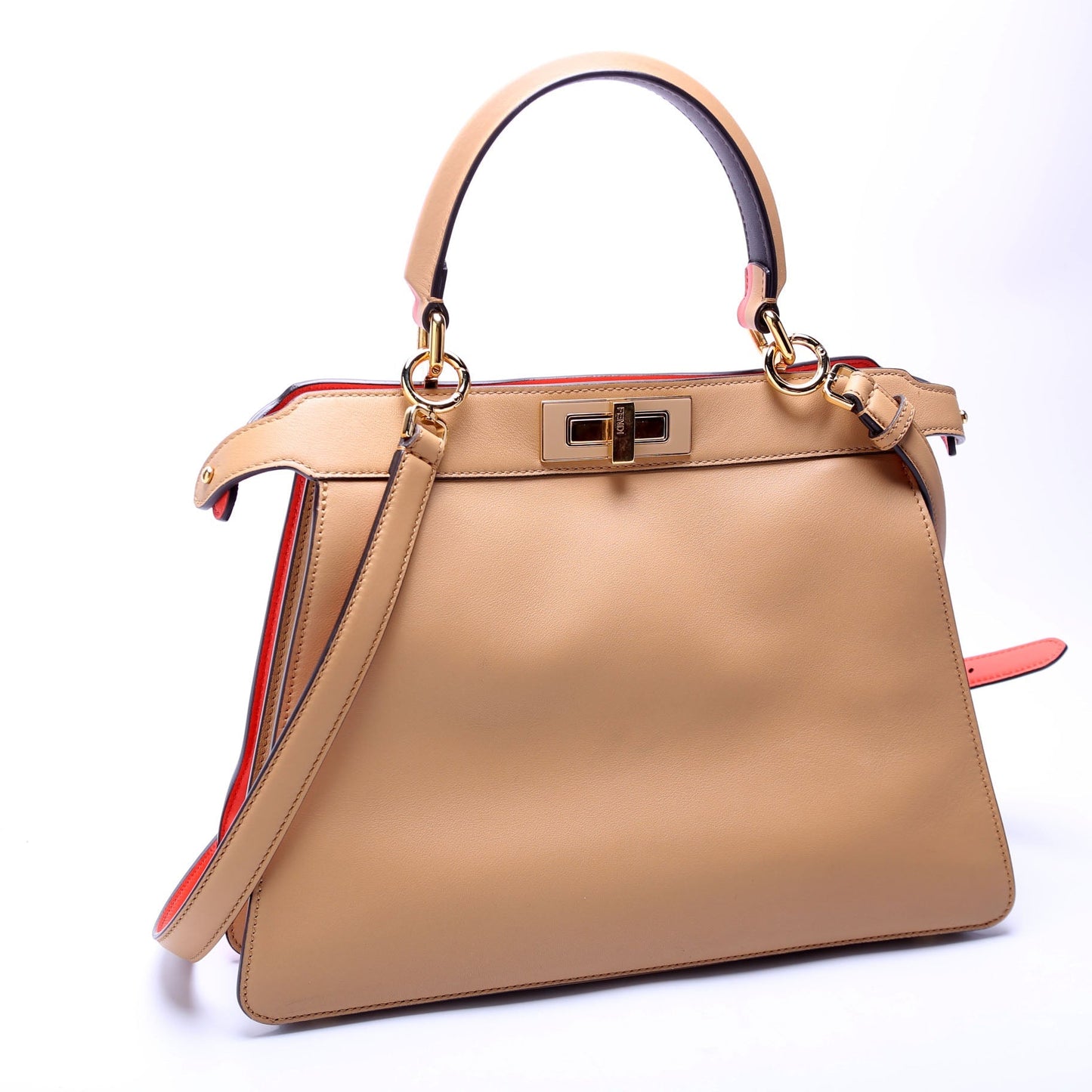 Fendi 8BN321 Peekaboo ISSEU Medium Vitello Leather Bag
