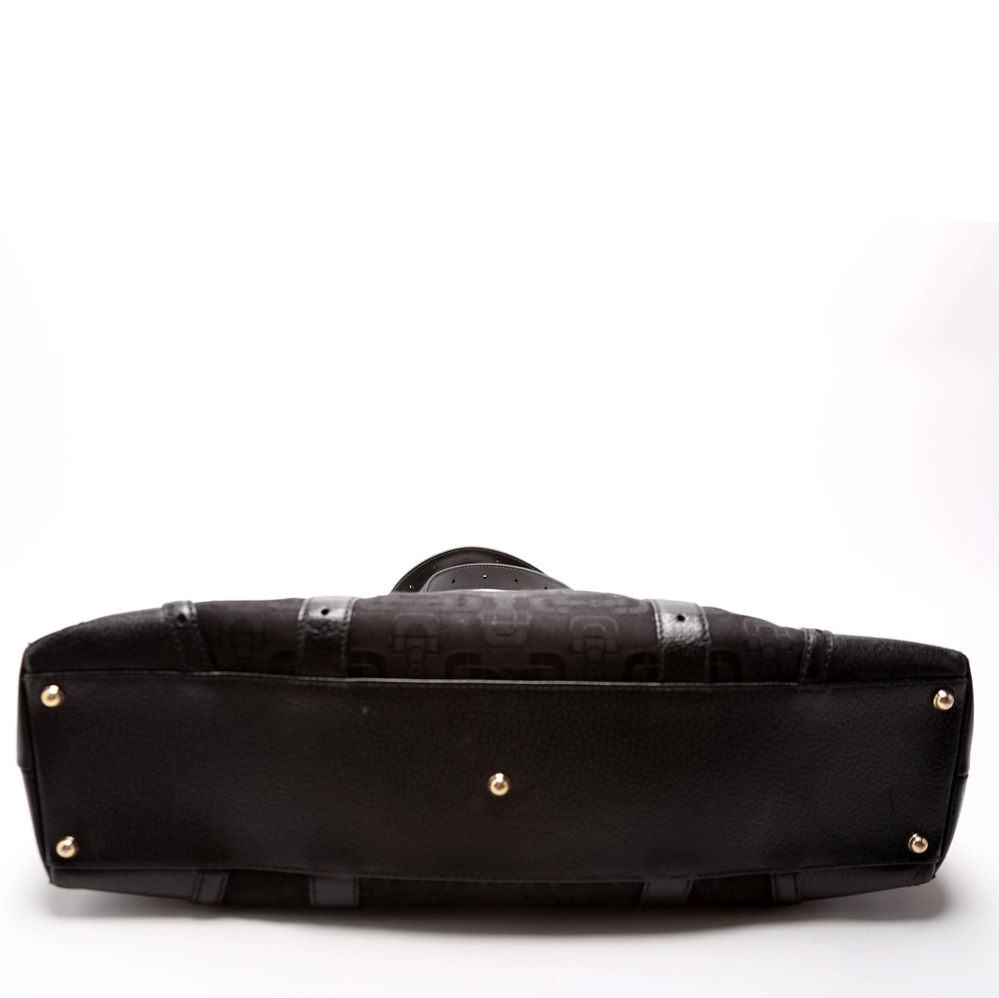 Gucci  Horsebit Canvas/Leather Shoulder Bag Black