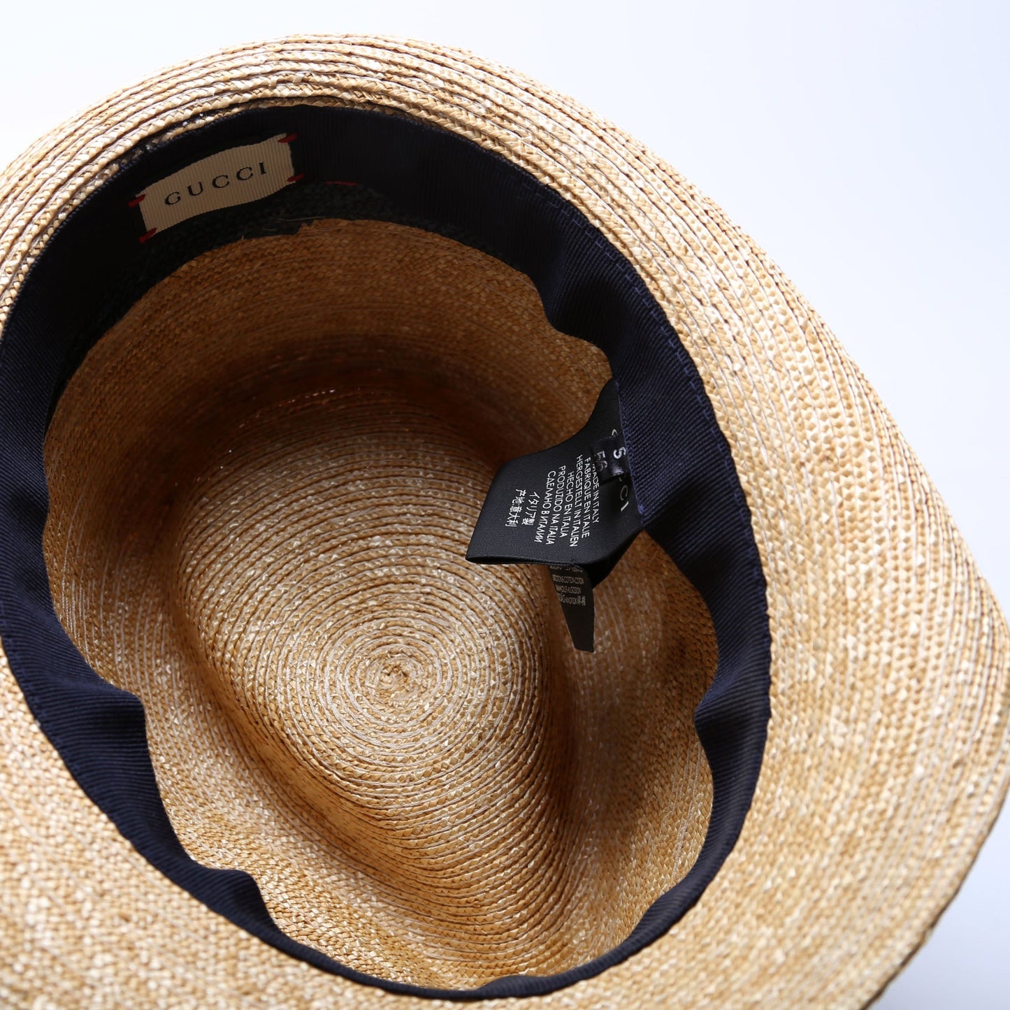 Gucci  Sylvie Web Straw Fedora Size Small CM