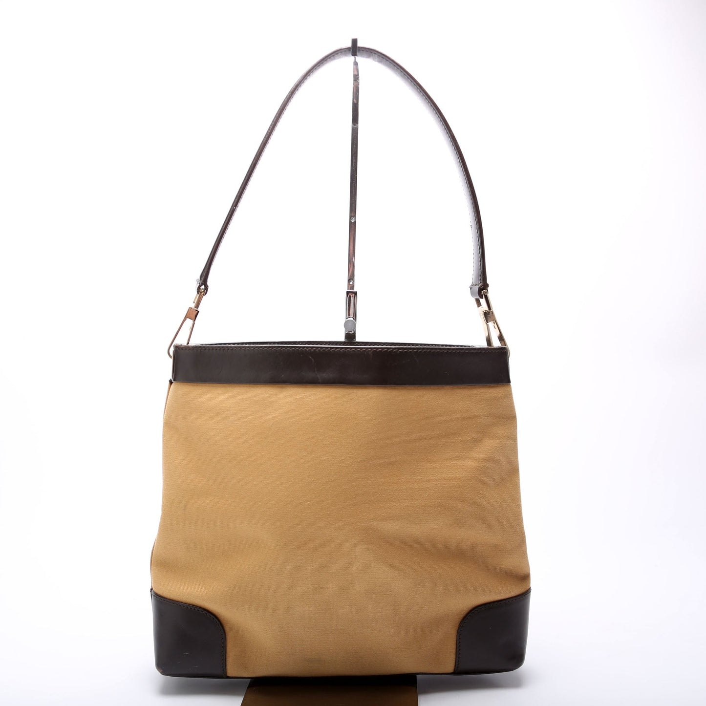 Gucci 0014231 Sherry Line Web/Leather Shoulder   Bag