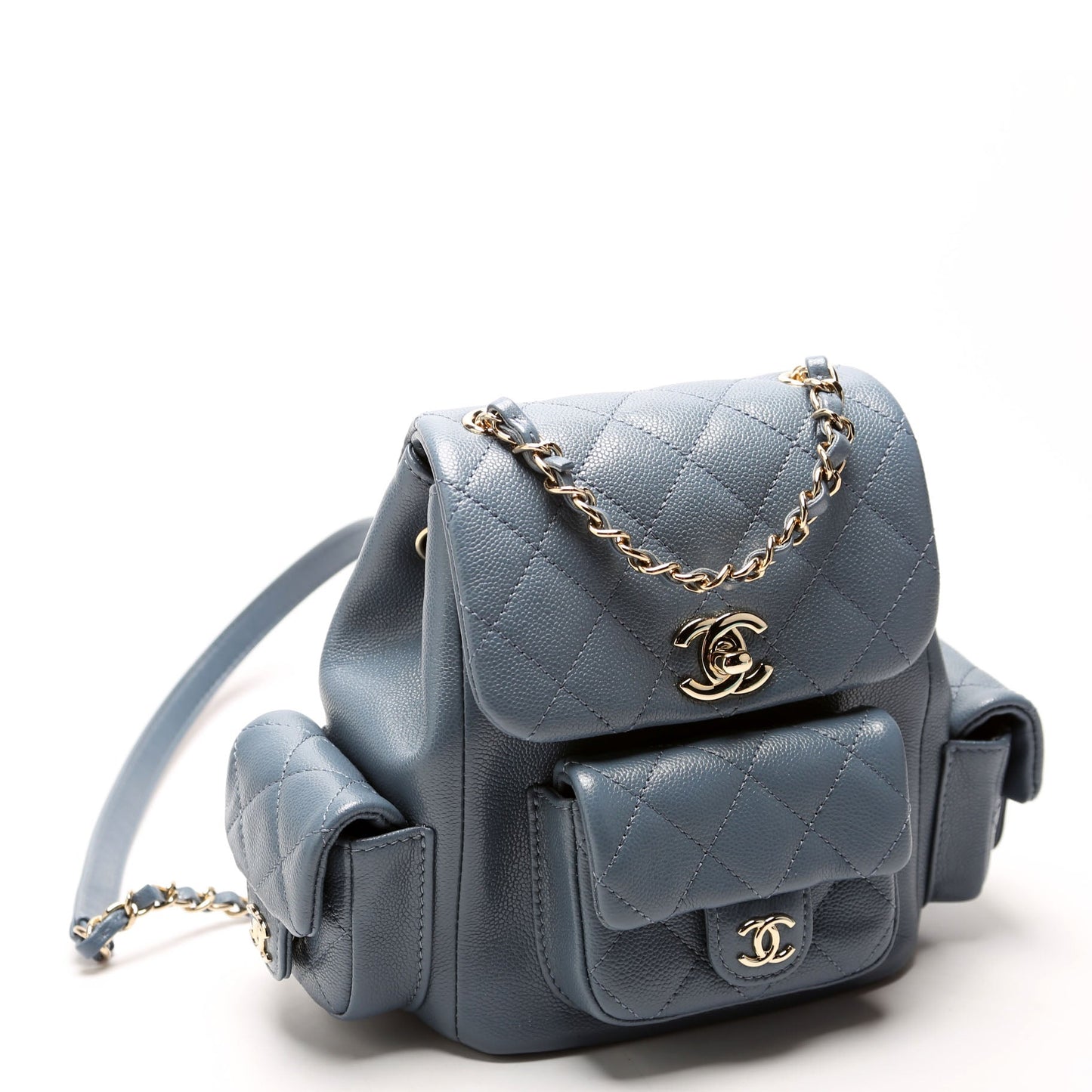 Chanel Pocket Backpack Small 2023 Cav RFID Blue Bag