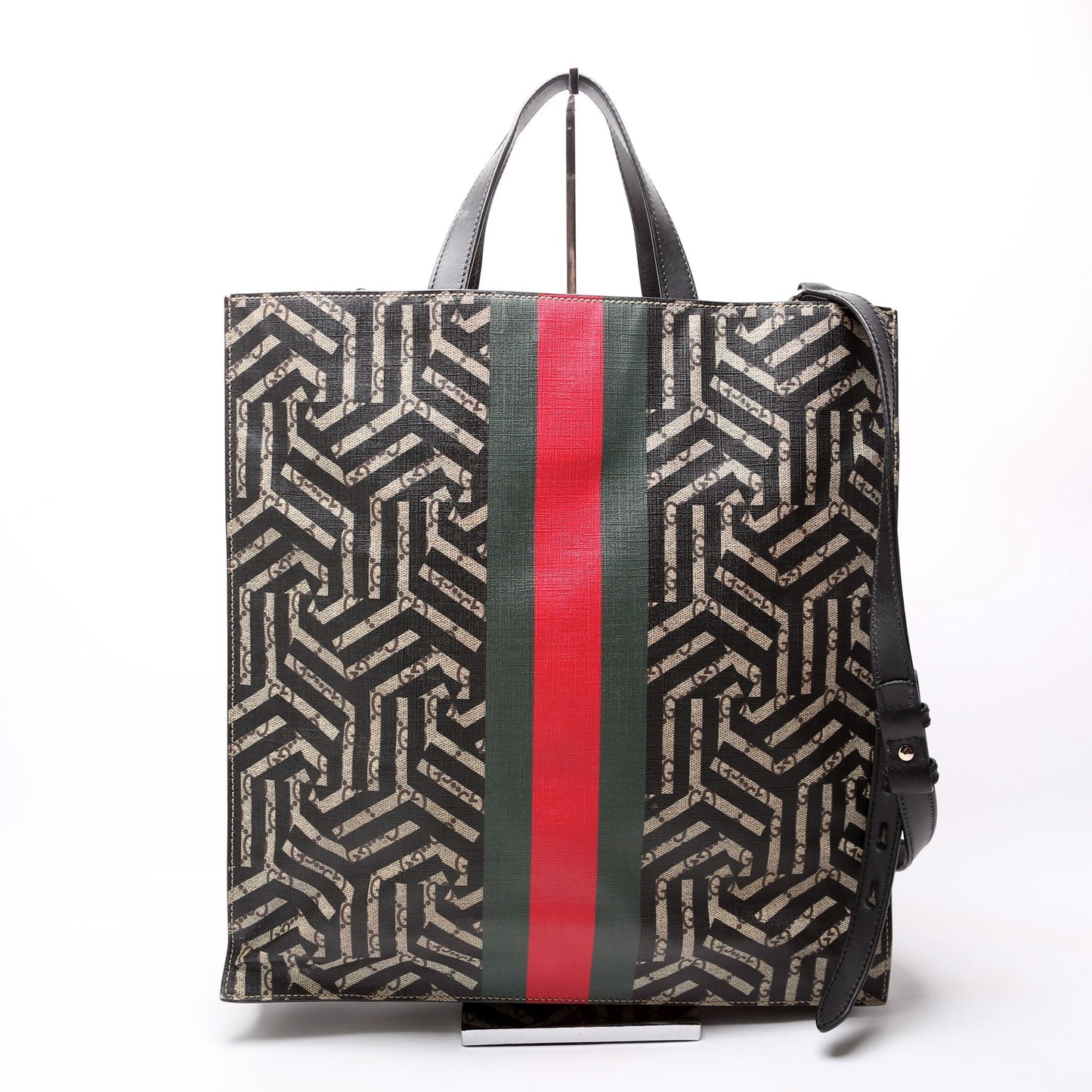 Gucci  Soft GG Supreme Caleido Web Vertical Tote Black/Beige