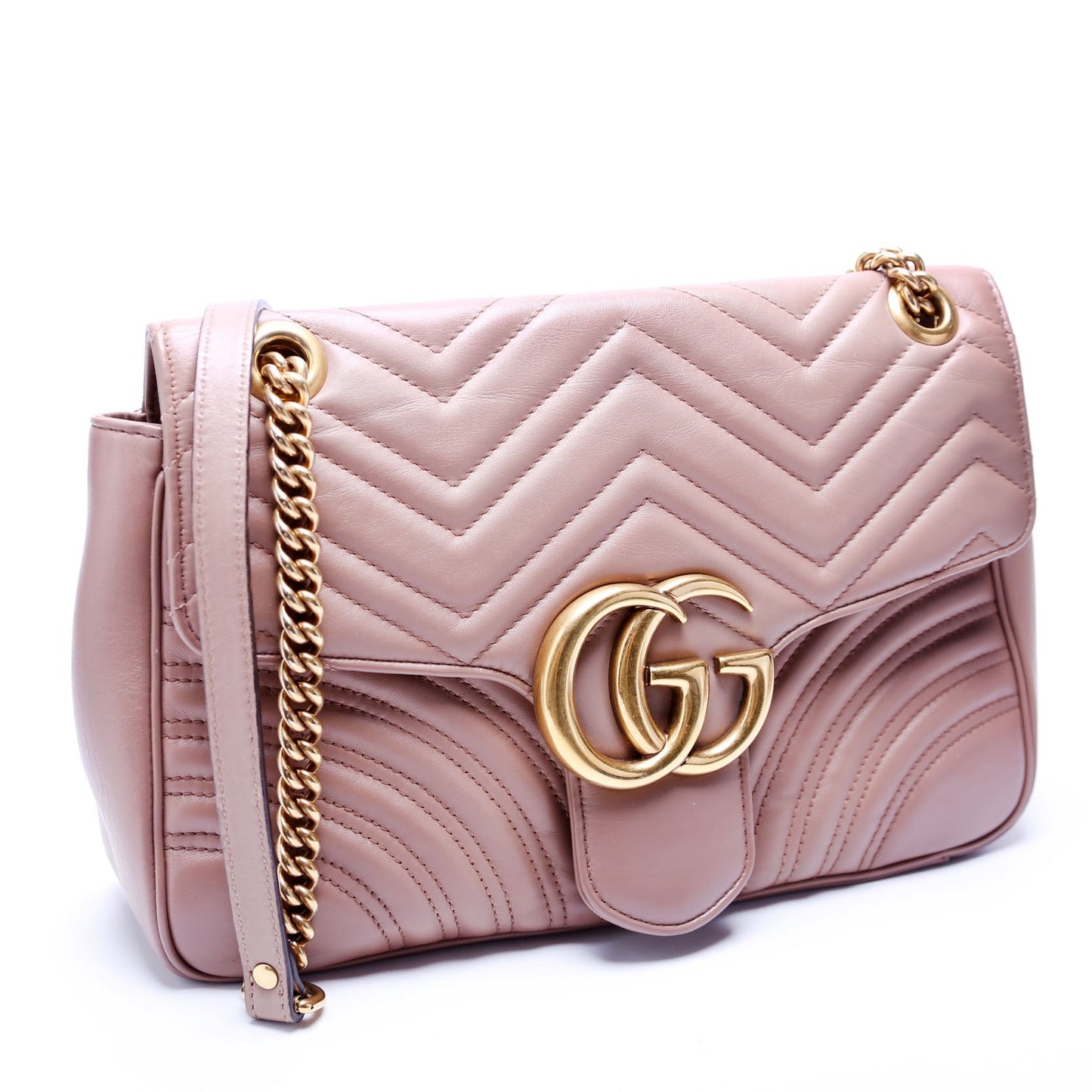 Gucci 443496 Marmont Leather Shoulder Medium Bag