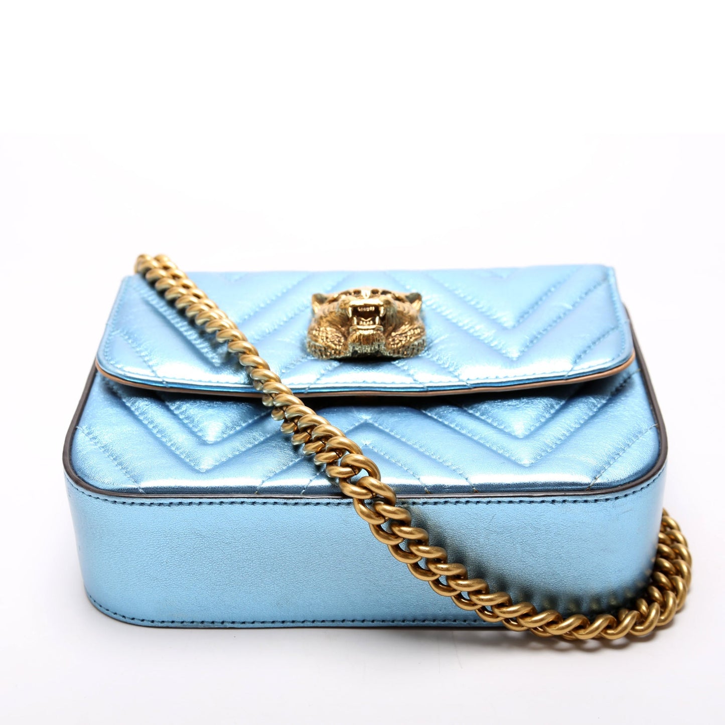 Gucci  Broadway Metalic Matelasse Shoulder Bag Blue