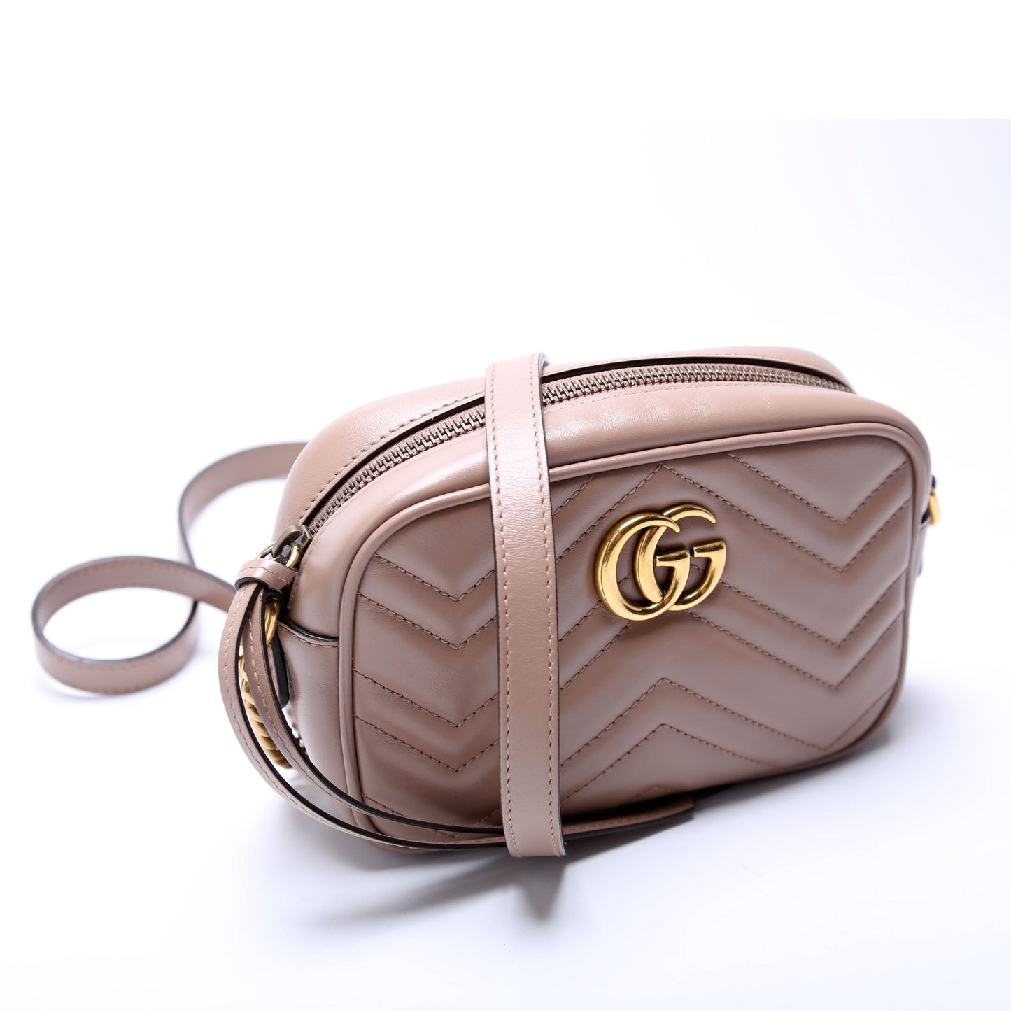Gucci 448065 Marmont Mini Camera Nude Bag