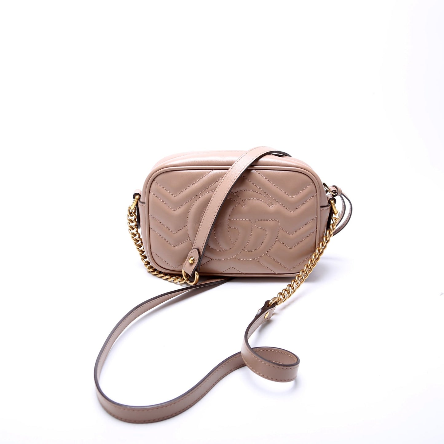 Gucci 448065 Marmont Mini Camera Nude Bag