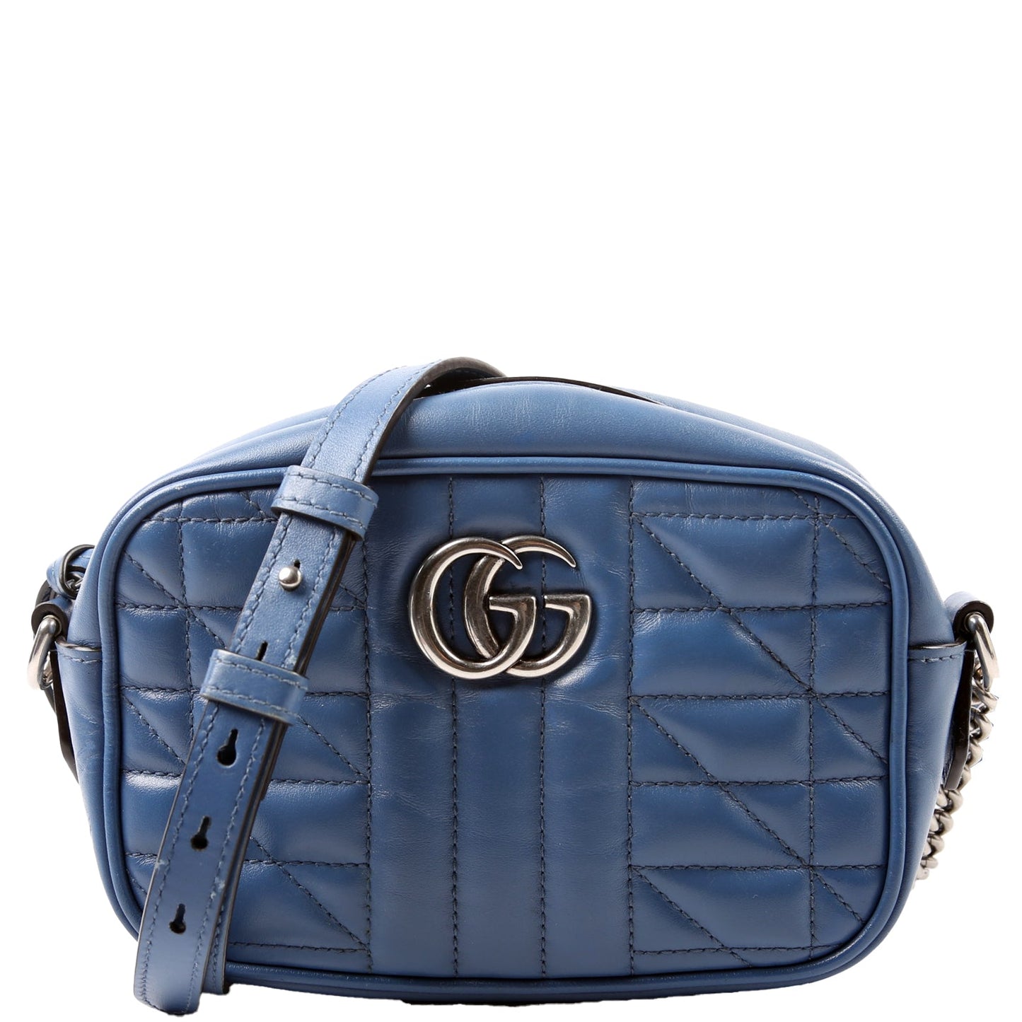 Gucci 634936 Marmont Aria Mini Camera Blue Bag
