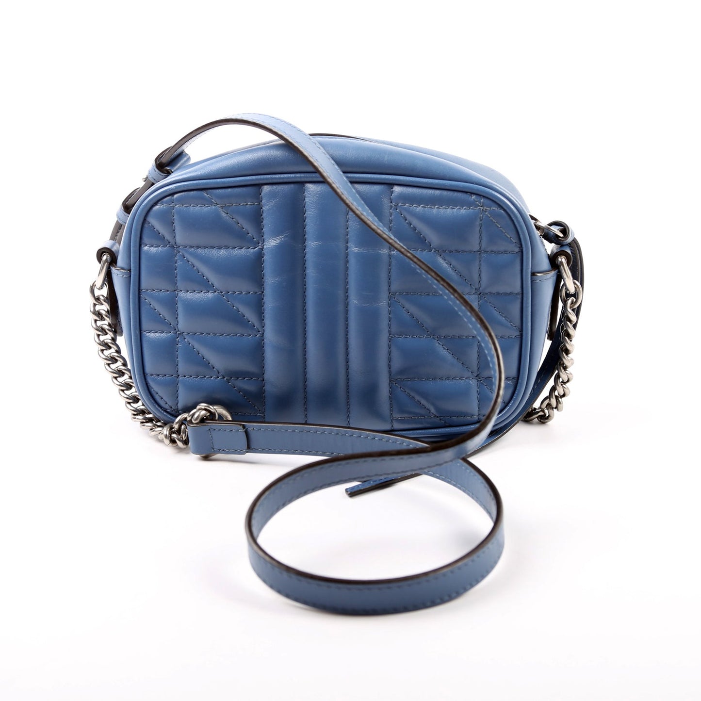 Gucci 634936 Marmont Aria Mini Camera Blue Bag