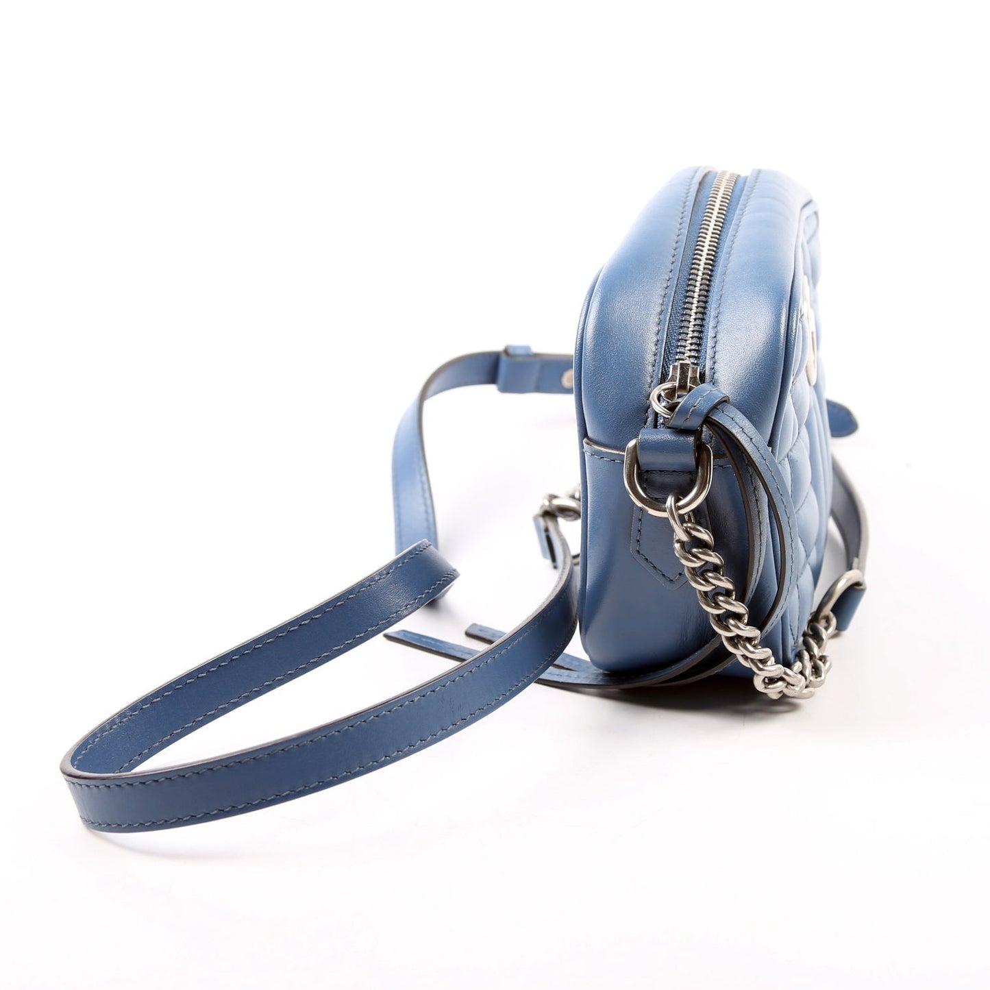 Gucci 634936 Marmont Aria Mini Camera Blue Bag
