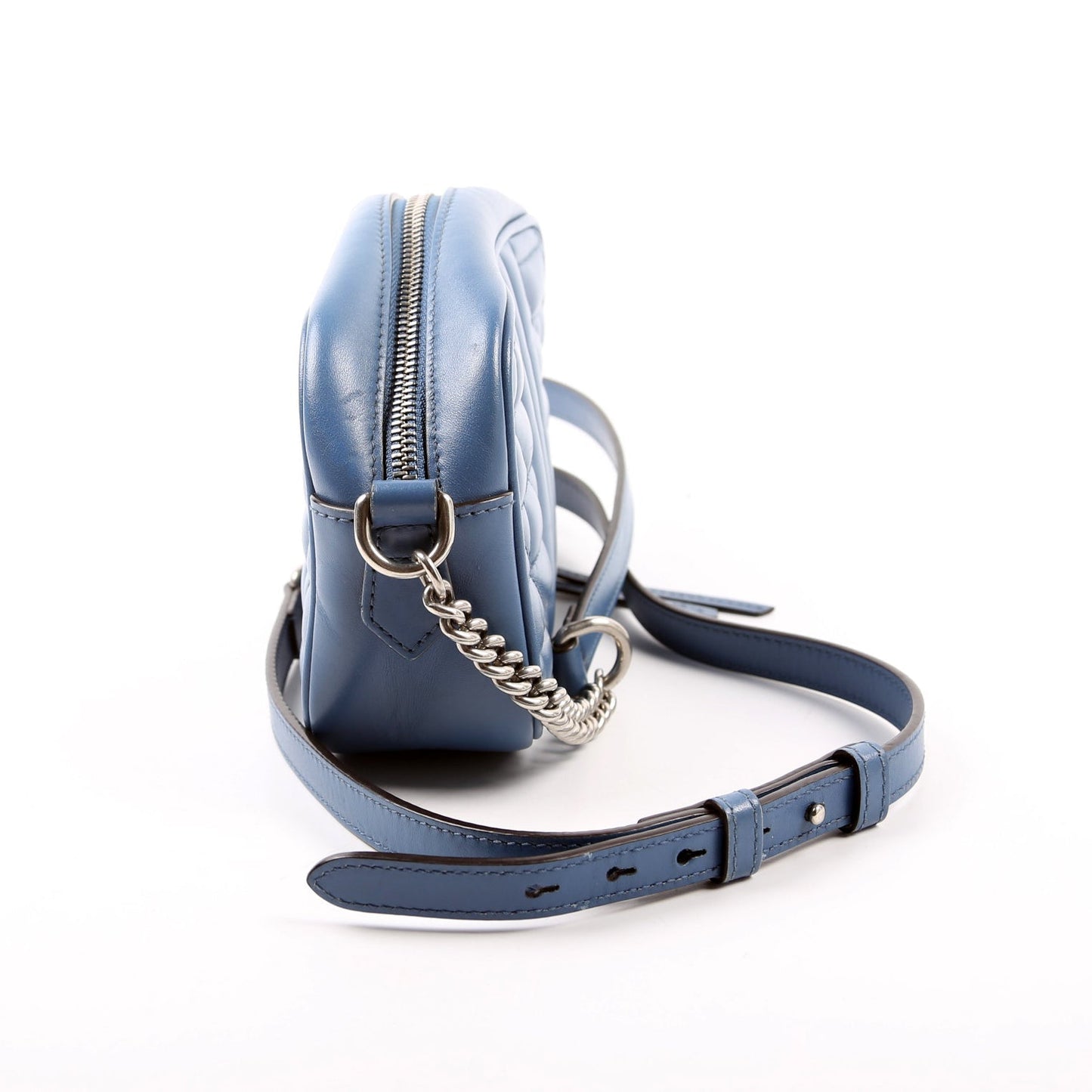 Gucci 634936 Marmont Aria Mini Camera Blue Bag