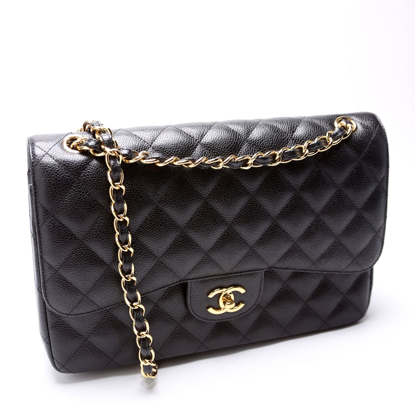 Chanel Classic Flap Jumbo Caviar 25-28M Black Bag