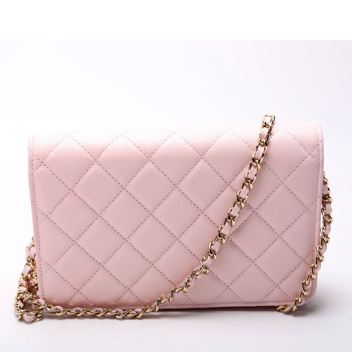 Chanel Wallet On Chain Crystal CC Quilted Caviar RFID Bag