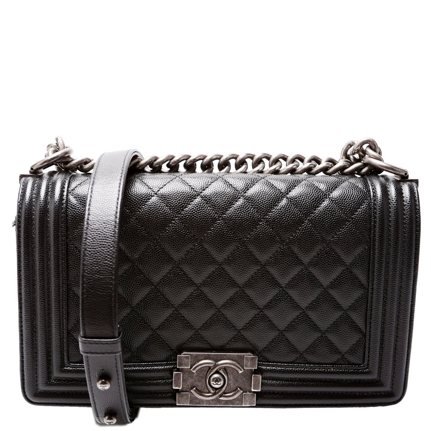 Chanel Boy Flap Medium New Caviar 25-28M Black Bag