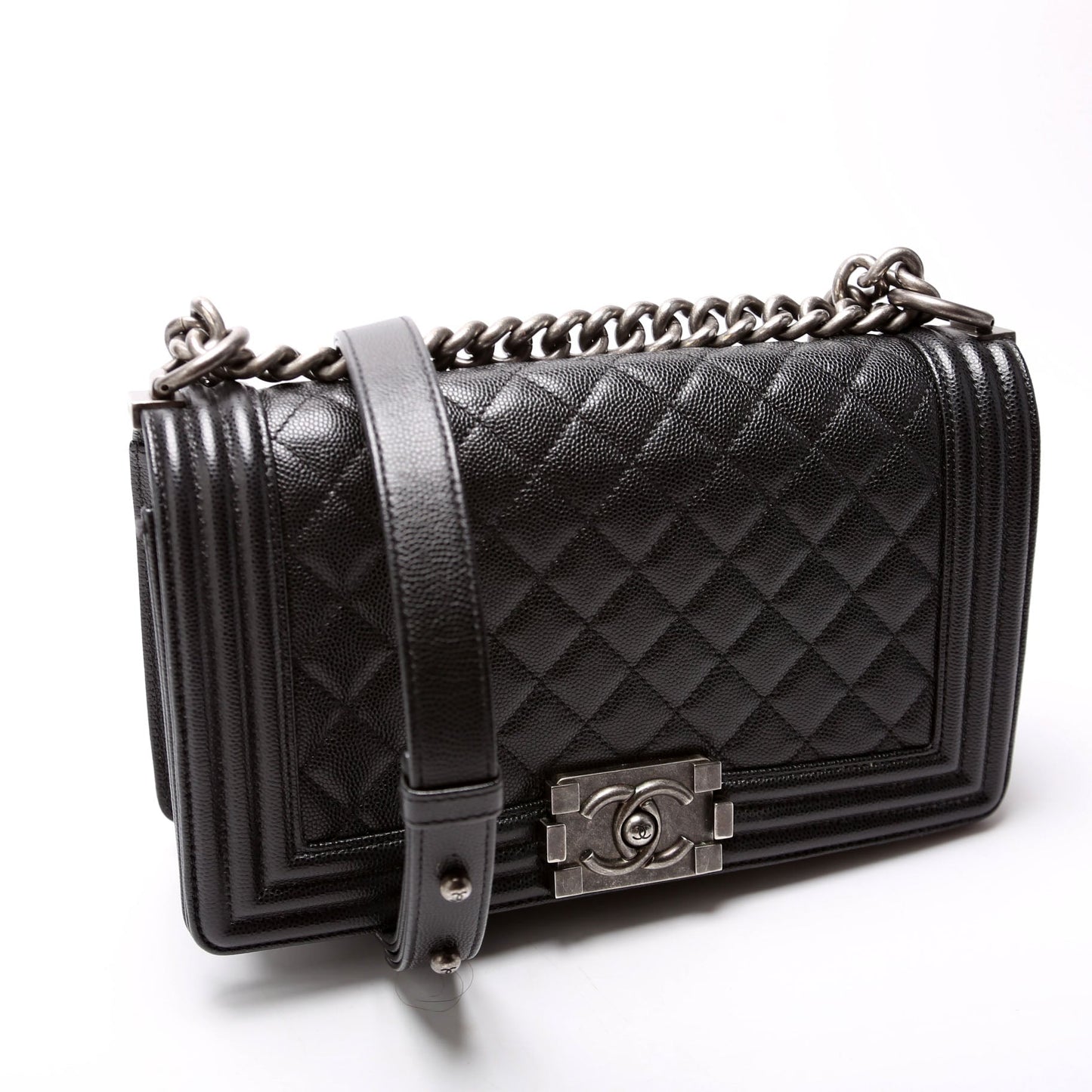 Chanel Boy Flap Medium New Caviar 25-28M Black Bag