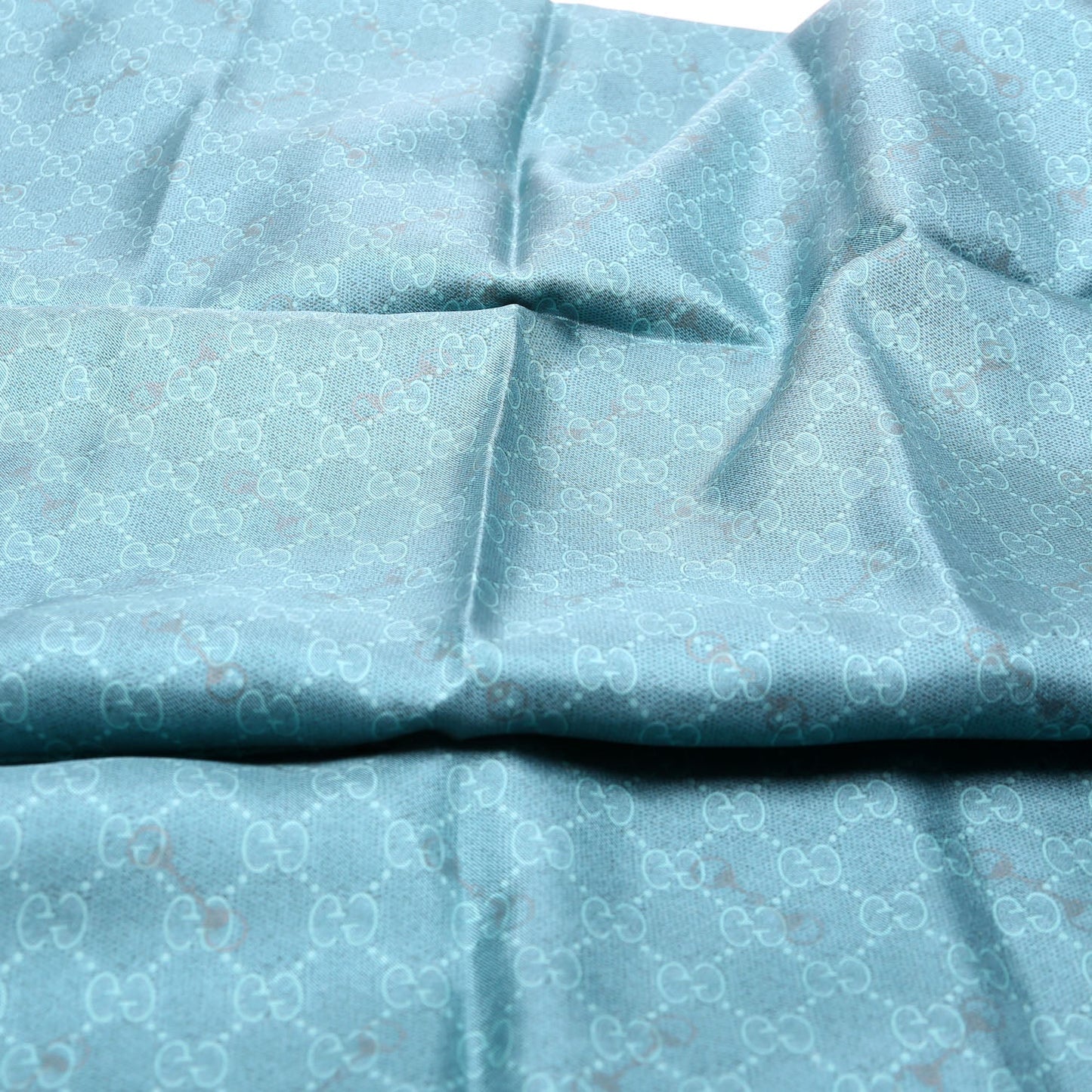 Gucci  GG With Horsebit Silk Square CM Scarf Teal