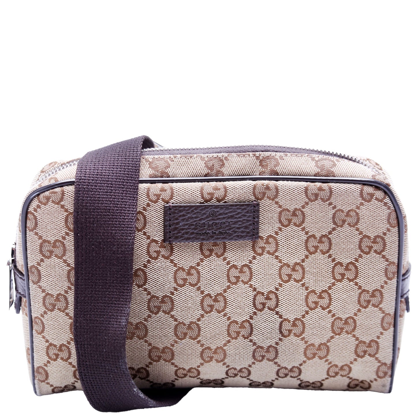 Gucci 449174 GG Canvas Belt Brown Bag