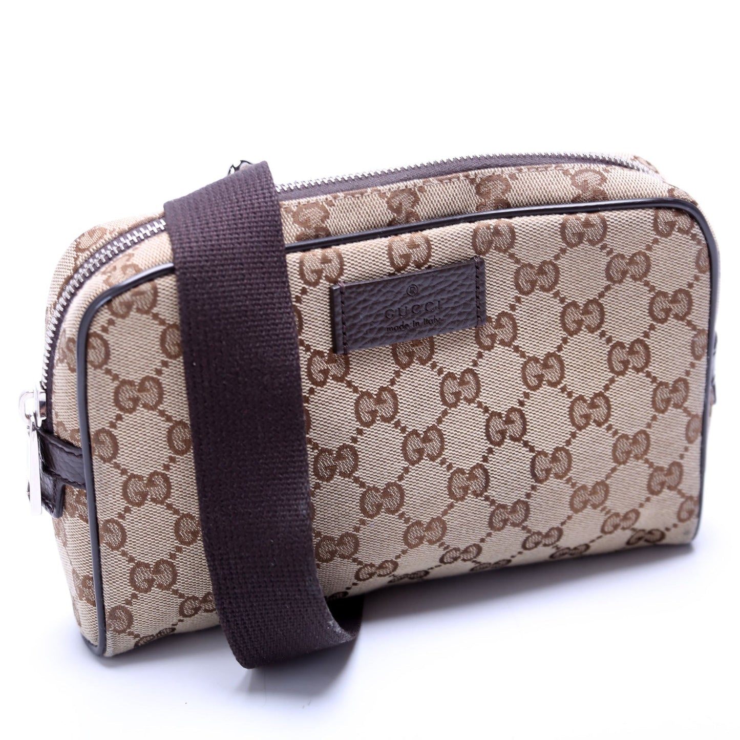 Gucci 449174 GG Canvas Belt Brown Bag