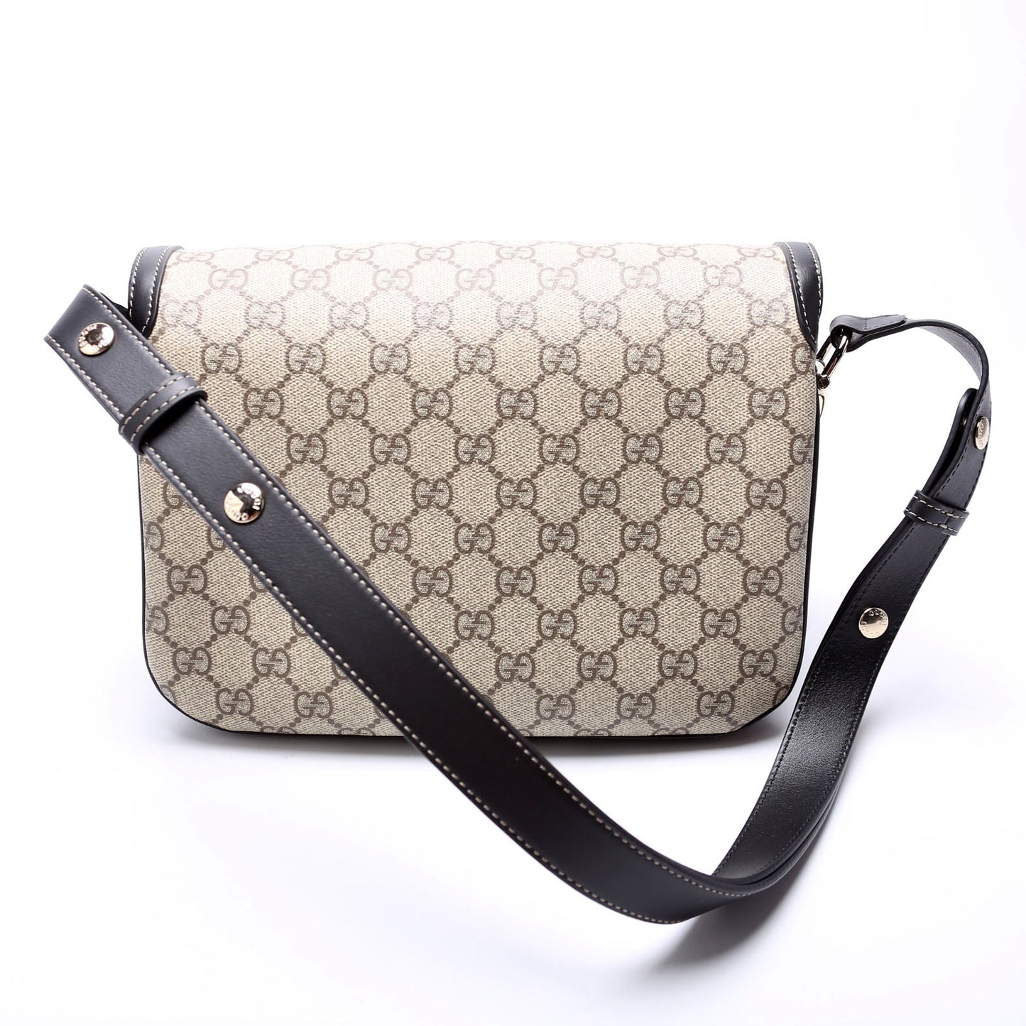 Gucci  GG Supreme  Horsebit Soft Medium Shoulder Bag Black