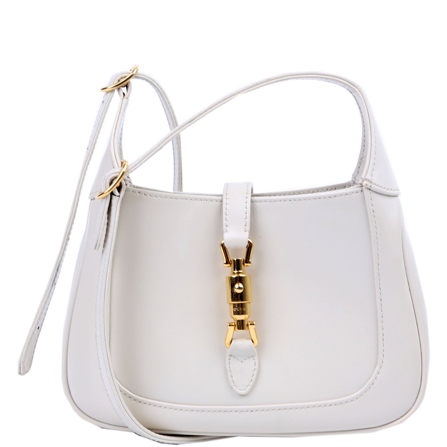 Gucci 637091 Jackie 1961 Mini Hobo Leather White Bag