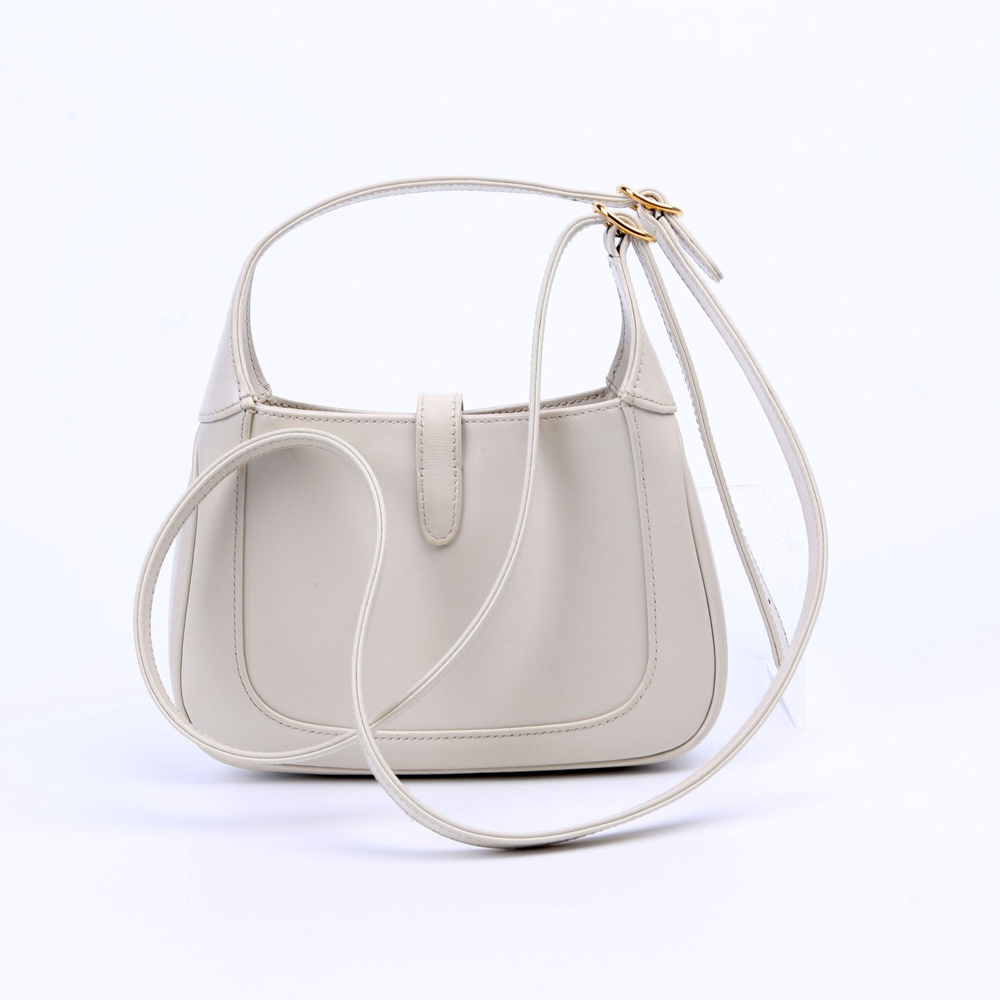 Gucci 637091 Jackie 1961 Mini Hobo Leather White Bag