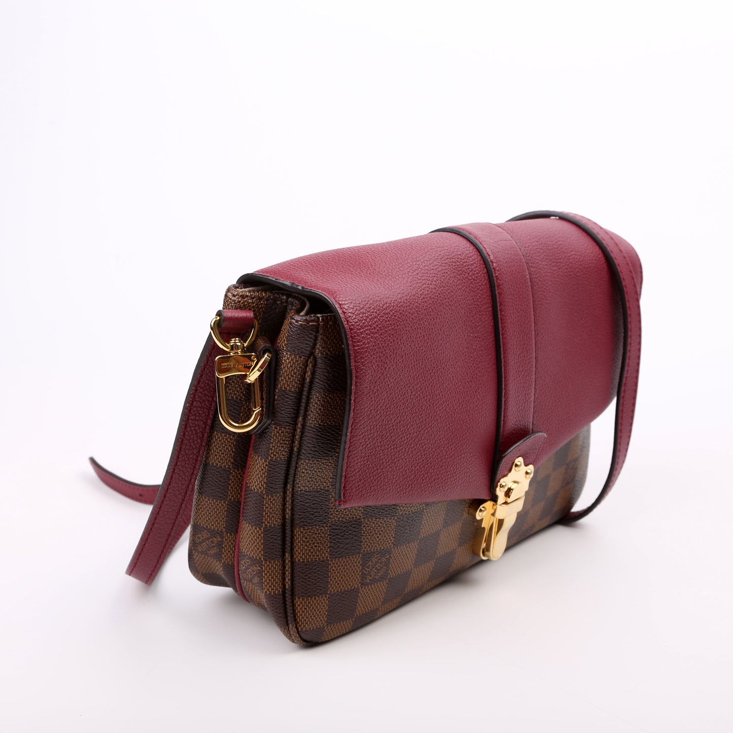 Louis Vuitton Clapton Crossbody Damier Ebene Burgundy