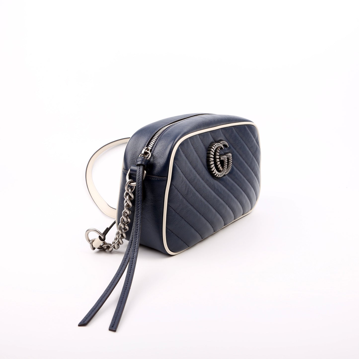 Gucci  Marmont Small Leather Camera Blue/White