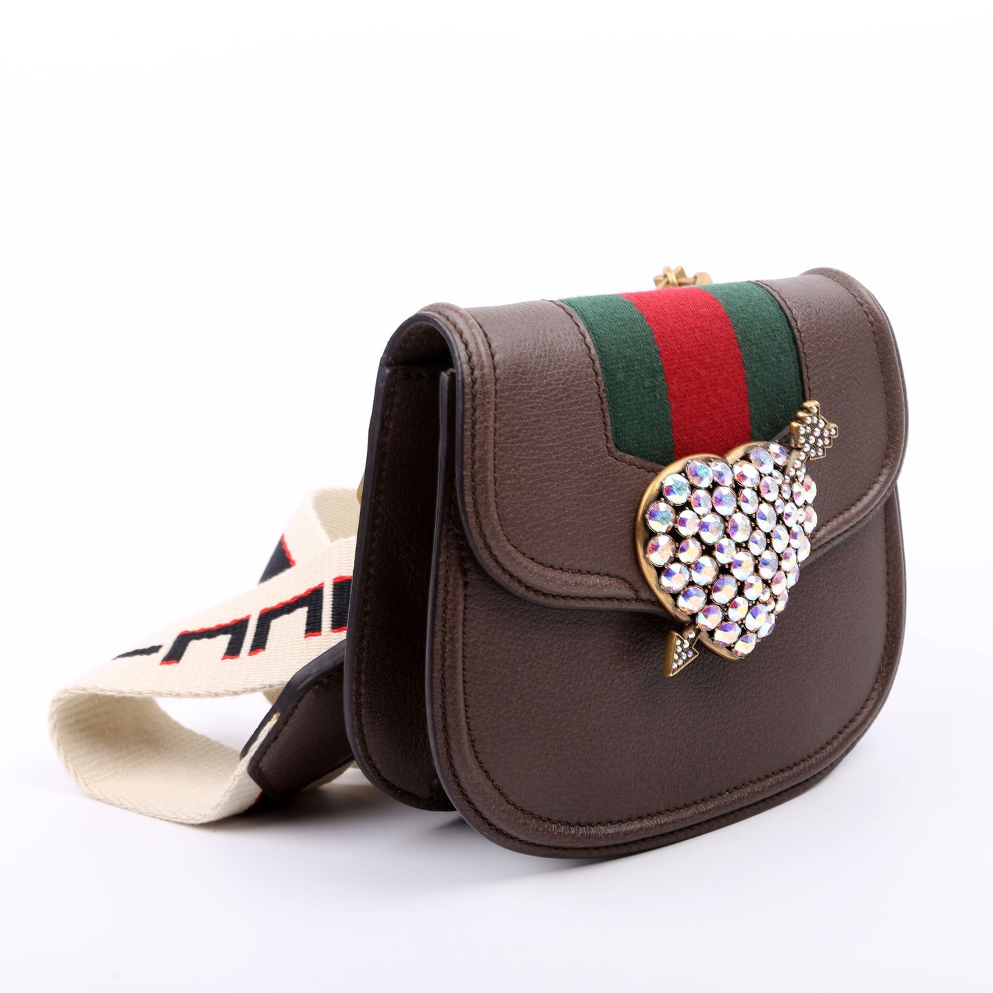 Gucci  Jeweled Heart Totem Brown