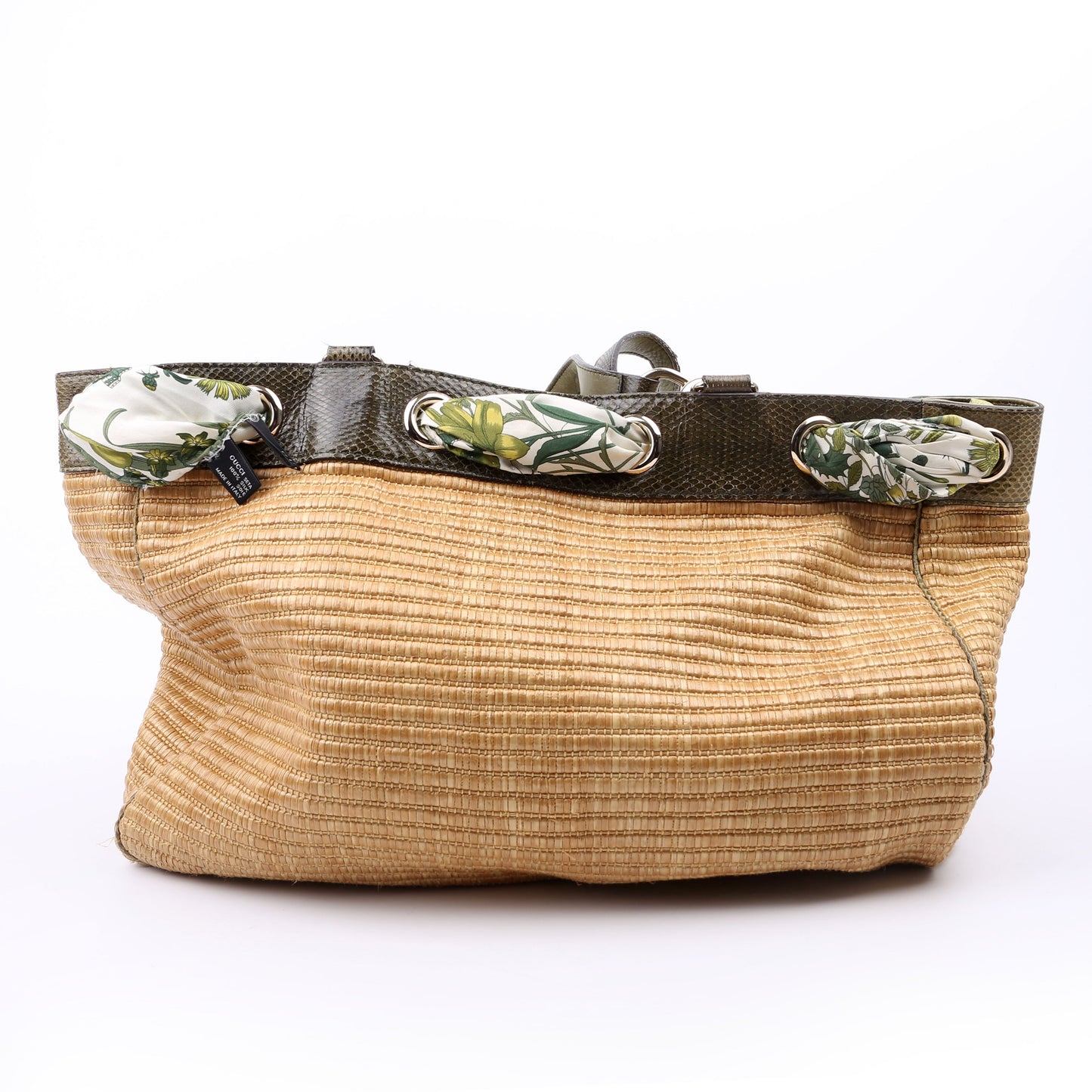 Gucci  Straw Positano Tote Green