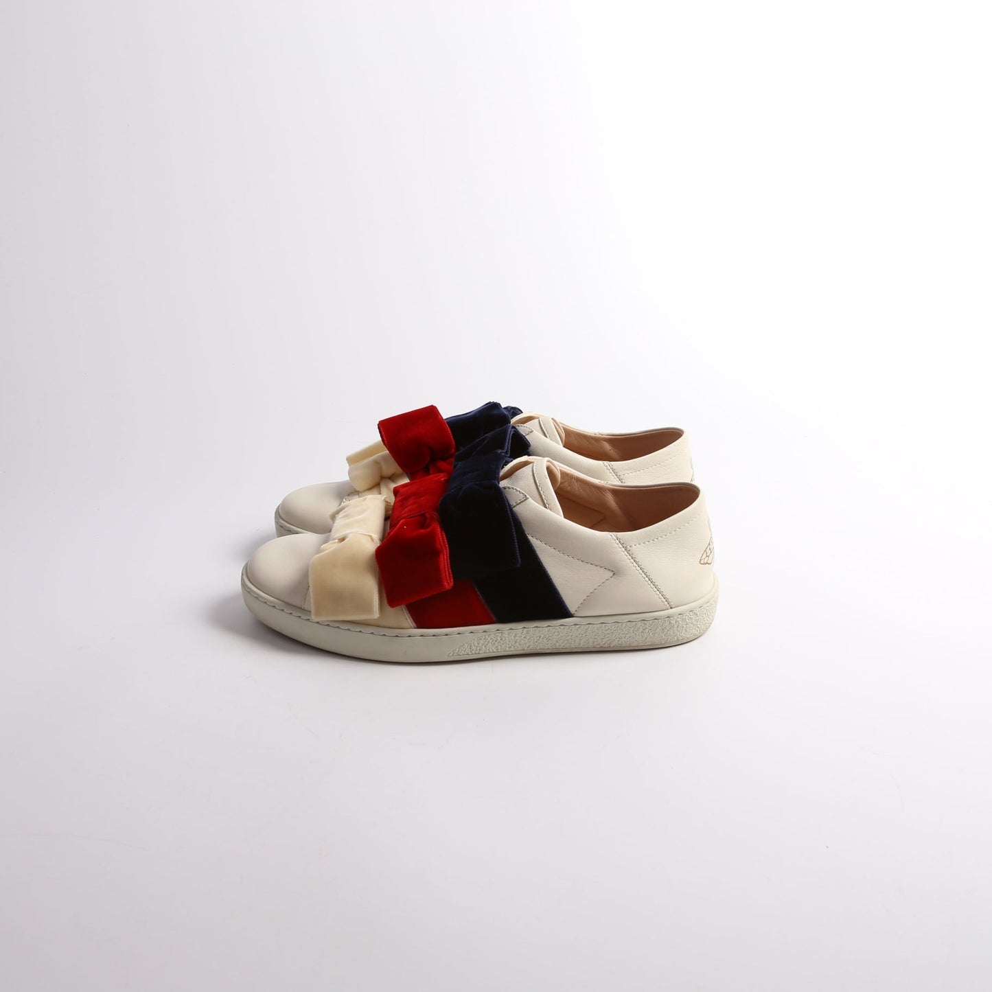 Gucci Velvet Bow Ace Web Sneakers Size