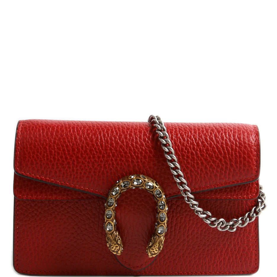 Gucci 476432 Dionysus Leather Super Mini Red Bag