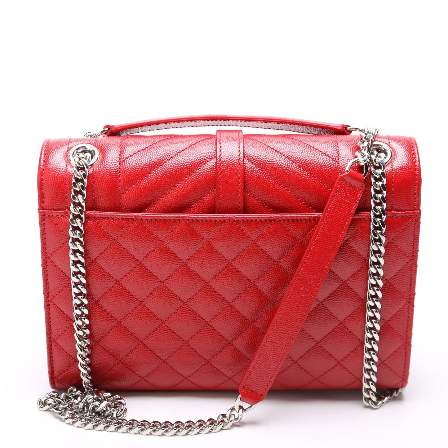 Saint Laurent Envelope Medium Tri-Quilt 600185/487206 Red Bag