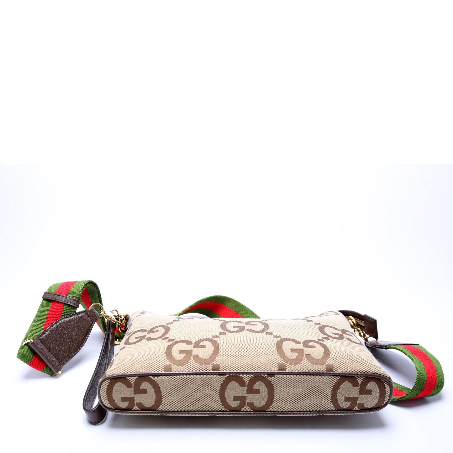 Gucci 699130 Jumbo GG Messenger Brown, Red, Green and Gold Bag
