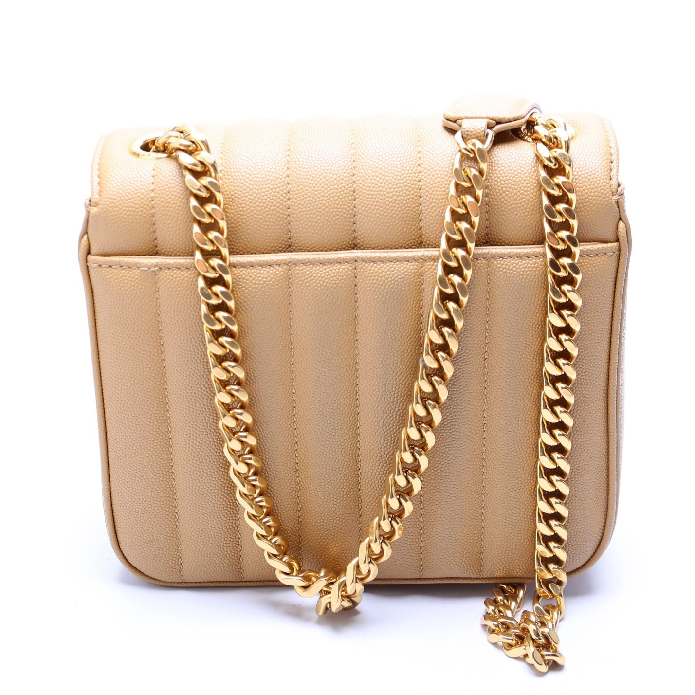 Saint Laurent Vicky Chain Medium Grain De Poudre 532612 Camel Bag