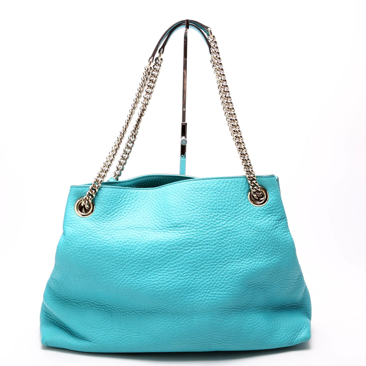 Gucci 308982 Soho Leather Shoulder Medium Teal Bag