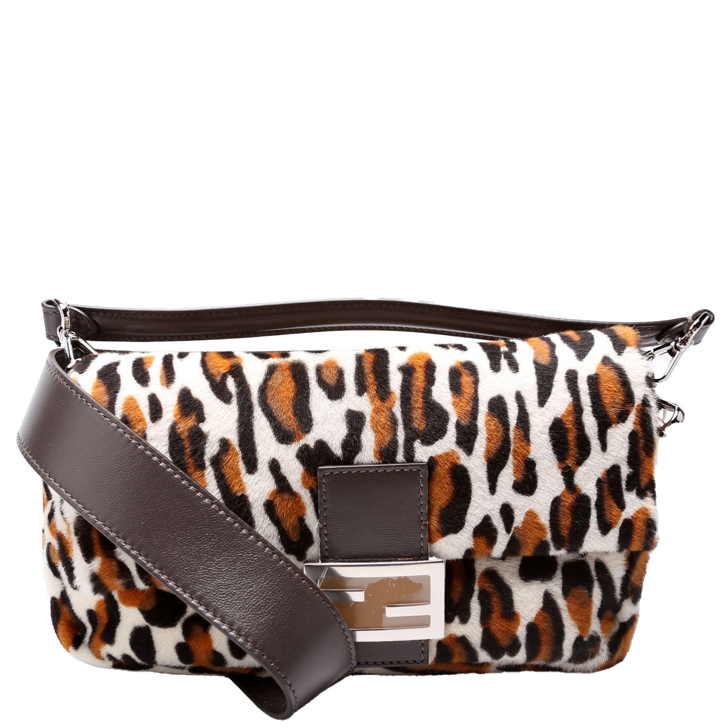 Fendi 8BR600 Leopard Printuette Calfskin Hair Bag