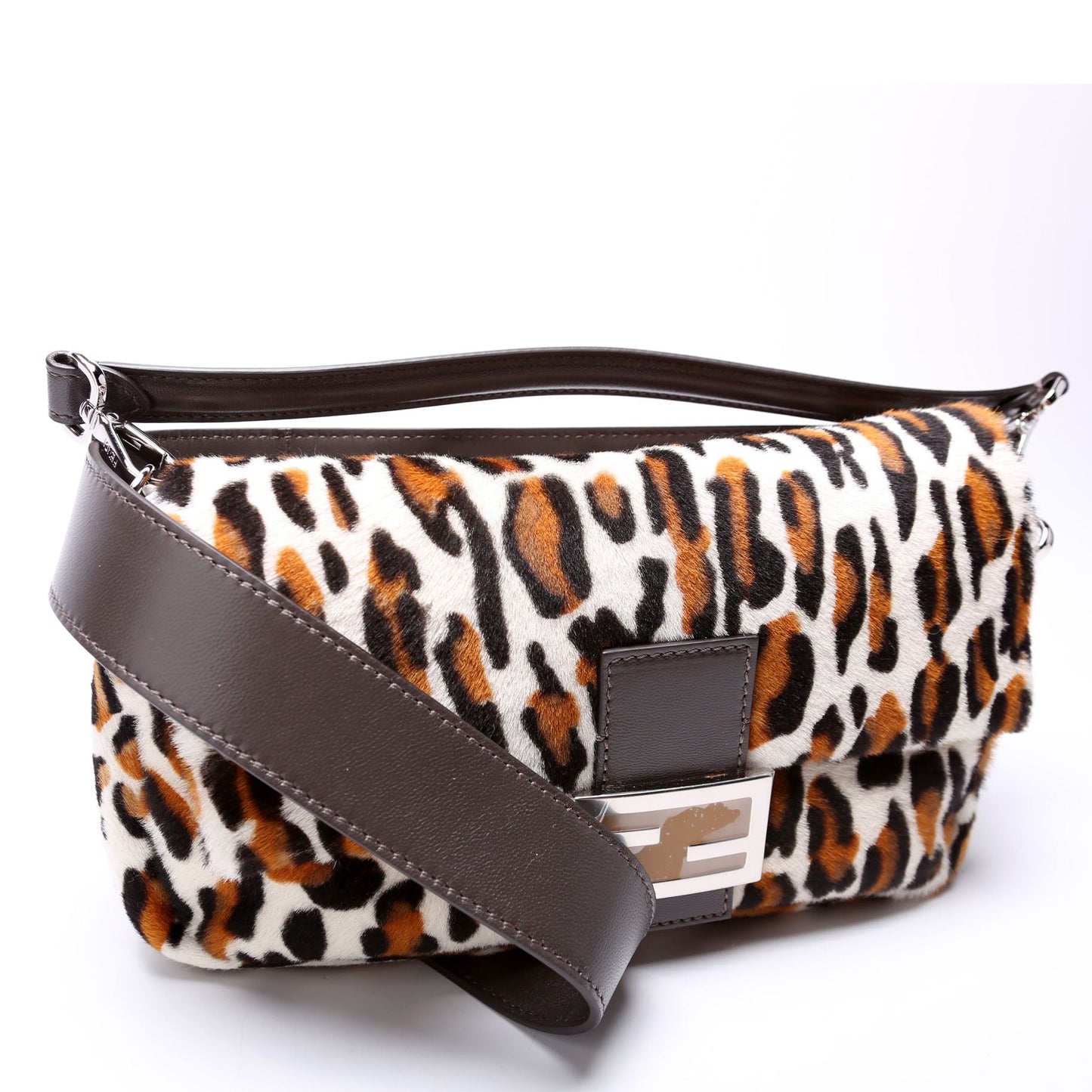 Fendi 8BR600 Leopard Printuette Calfskin Hair Bag