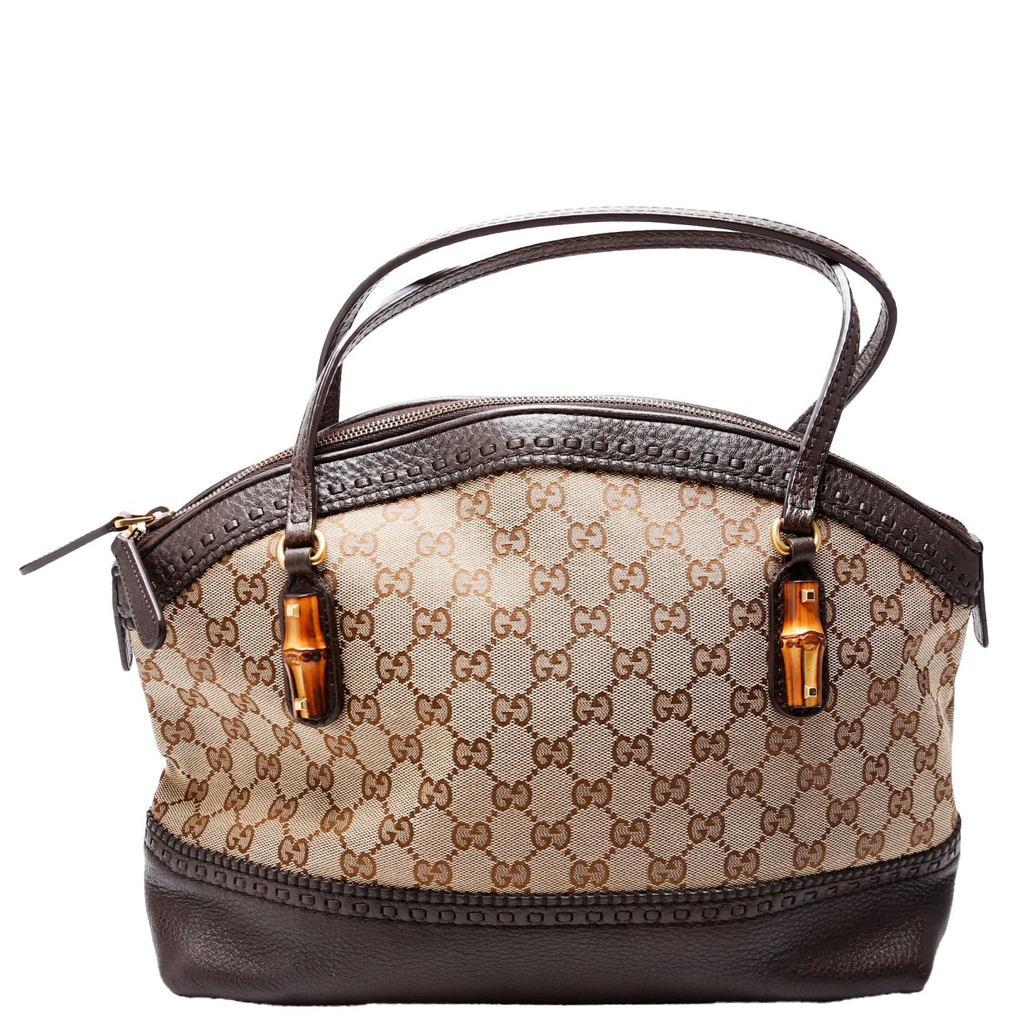 Gucci 339002 GG Bamboo Canvas Shoulder Bag